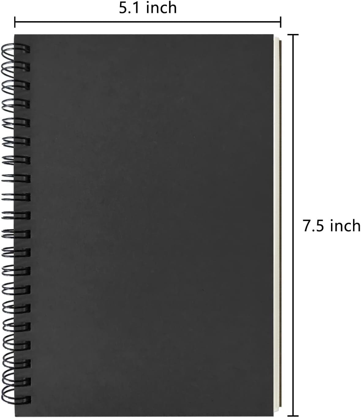 DSTELIN Blank Spiral Notebook, 2-Pack, Soft Cover, Sketch Book, 100 Pages / 50 S