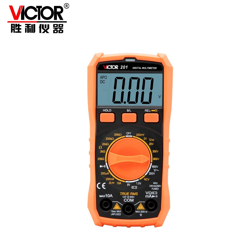 Digital Multimeter Portable Compact Manual Ranging Voltage Current Resistance