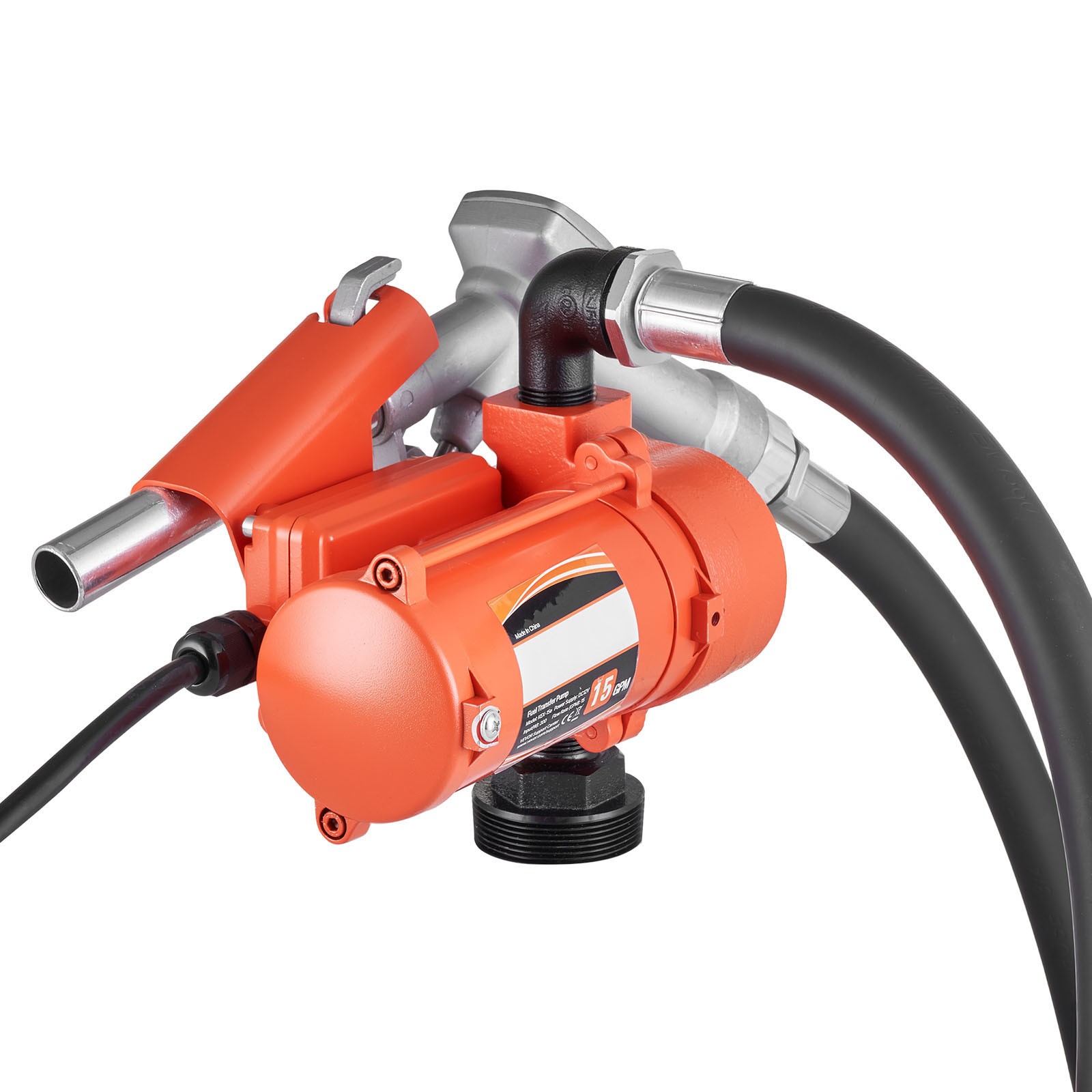 Uimoso 12V DC Fuel Transfer Pump, 15 GPM Diesel and Gasoline Pump with Nozzle