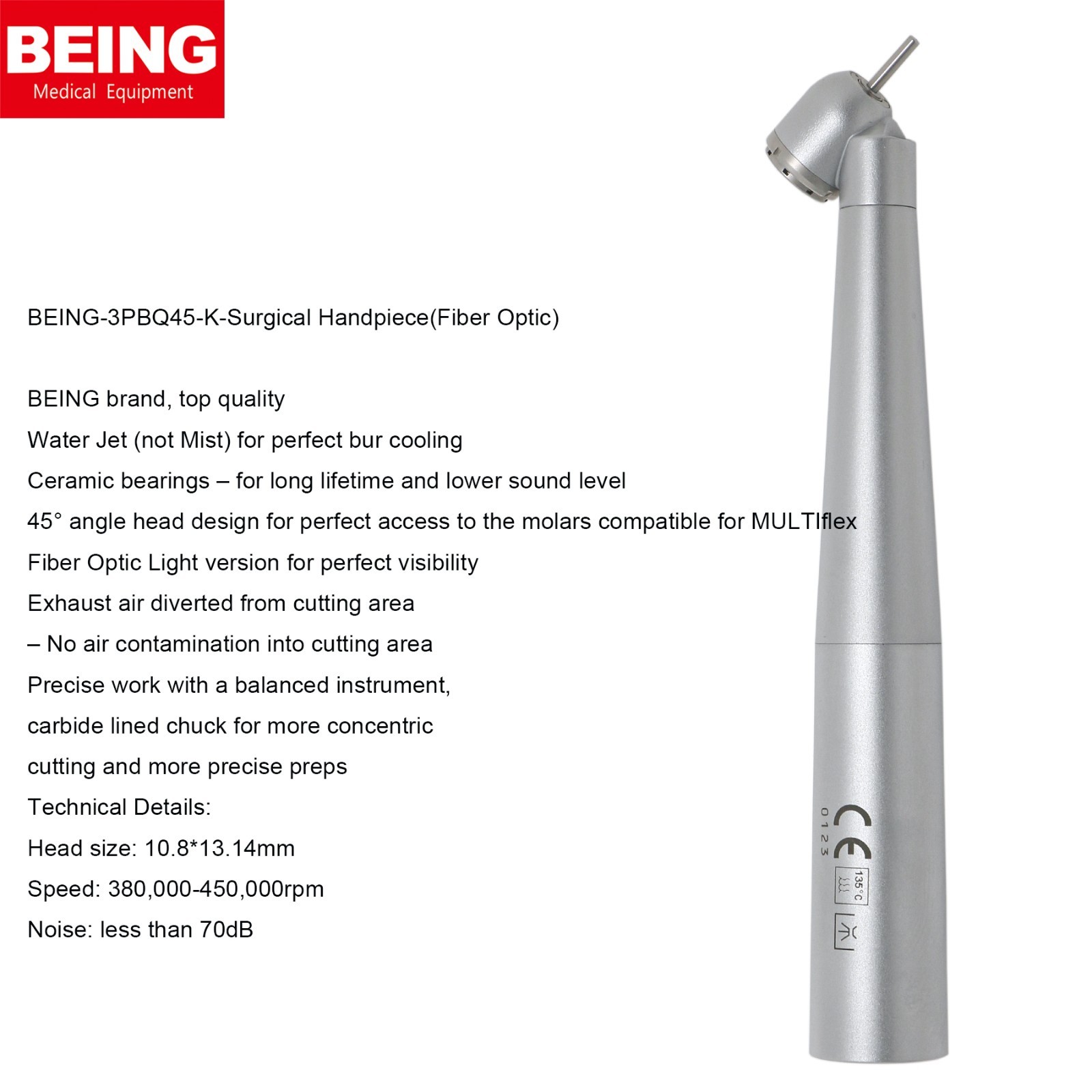 BEING Dental High Speed Fiber Optic Handpiece KaVo MULTIflex Compatible 4/6 Hole