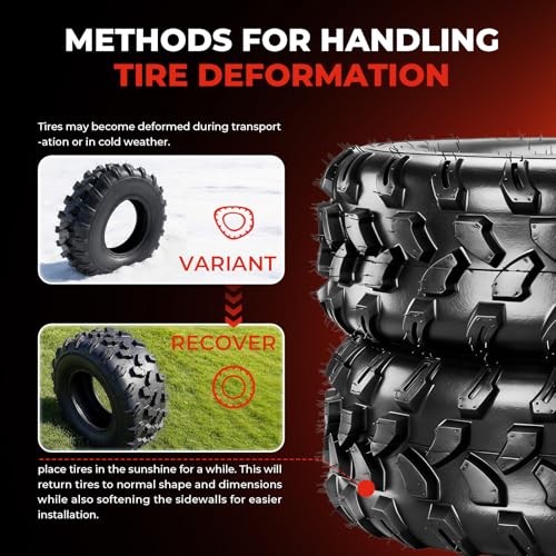 Set of 2 ATV Tires 18×9.5-8 6 Ply Tubeless Directional Knobby Tread
