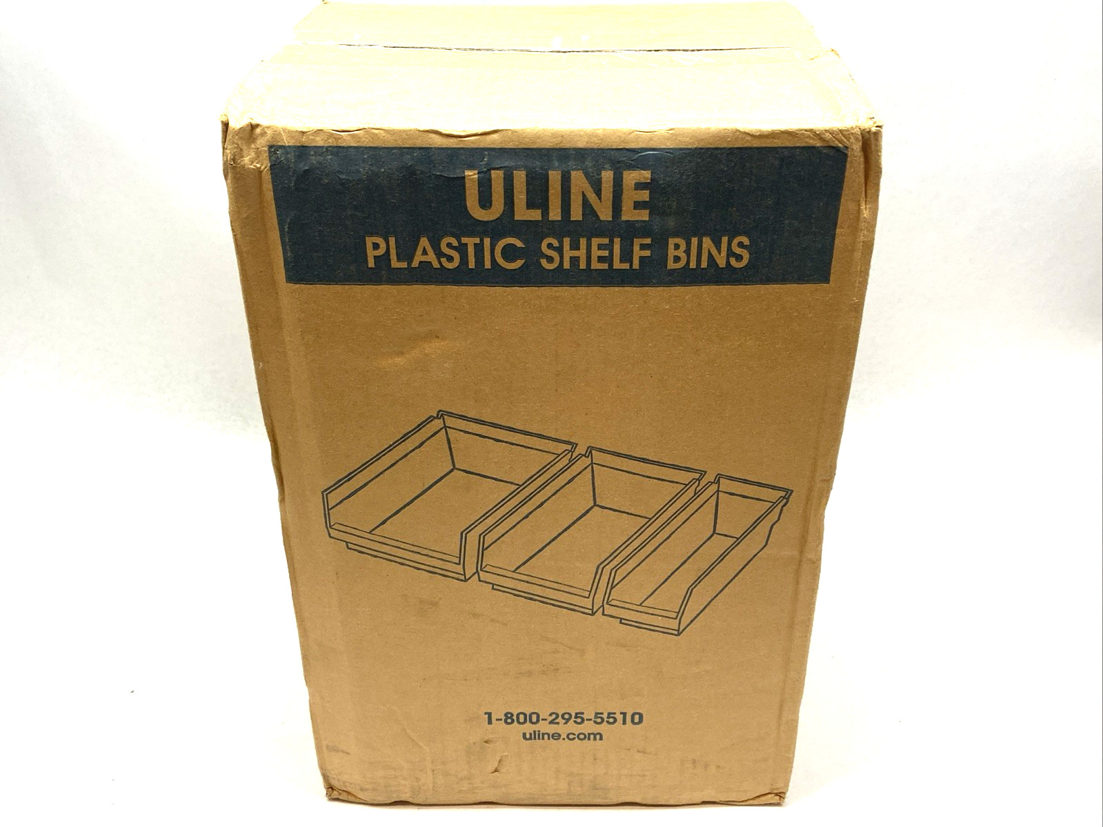 Uline S-19945BLU Blue Plastic Shelf Bins 11″ x 18″ x 4″ LOT OF 9
