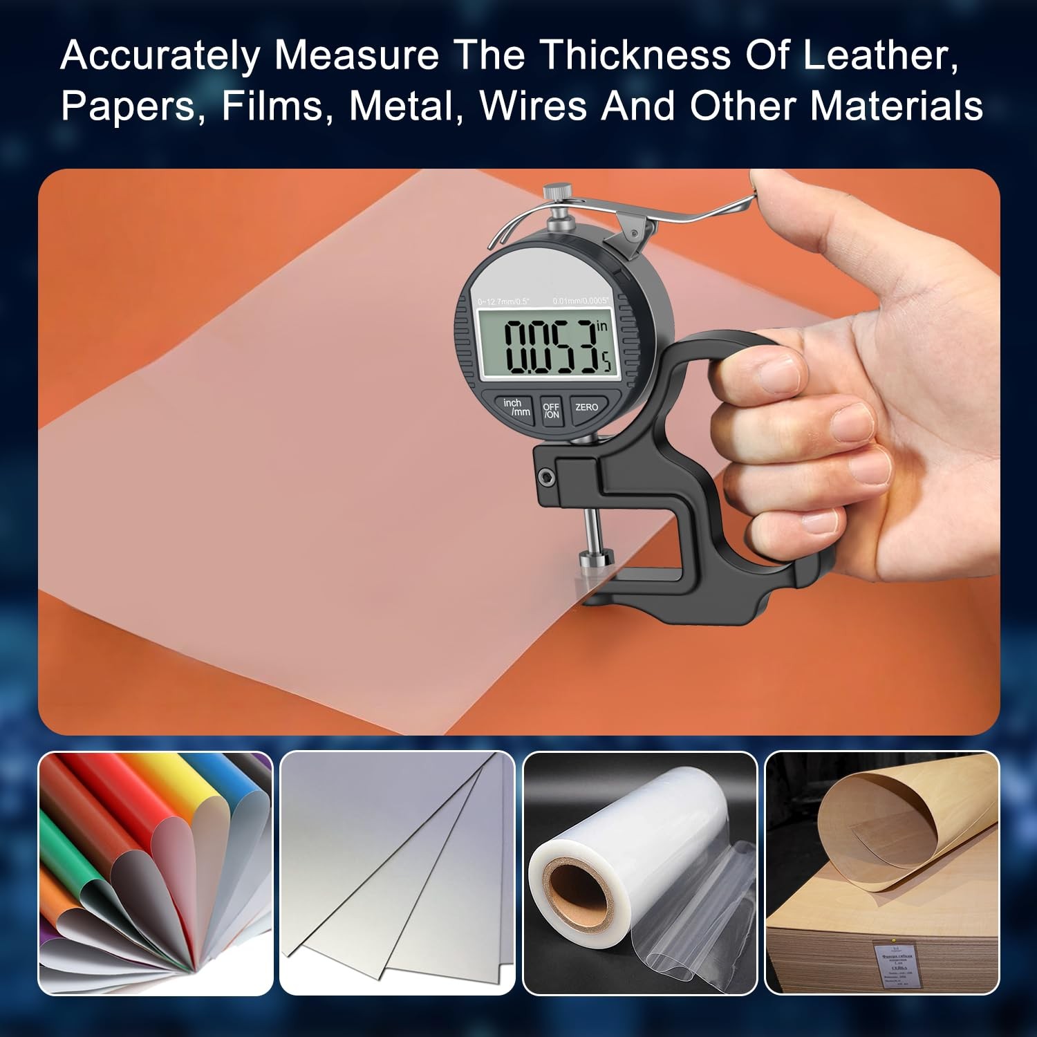TOOGOND Digital Thickness Gauge 0-12.7mm/0.5″ | 0.01mm/0.0005″, Thickness…