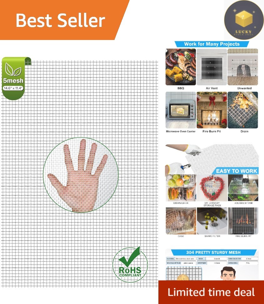 Versatile 14.6″ x 11.4″ Woven Stainless Steel Mesh for Home & Garden Projects