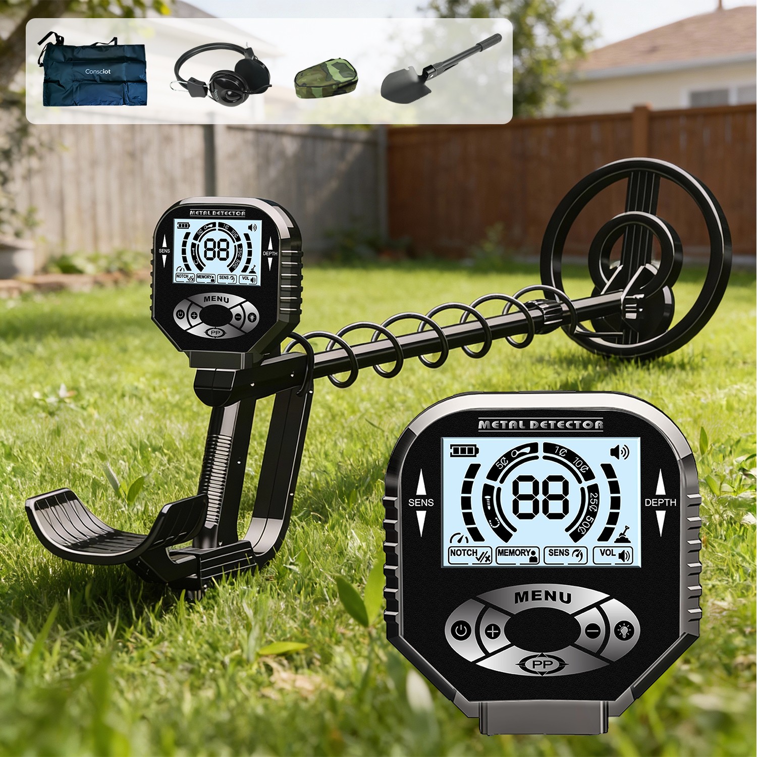 Metal Detector for Adults Professional, Pinpoint Metal Detector with LCD Disp…