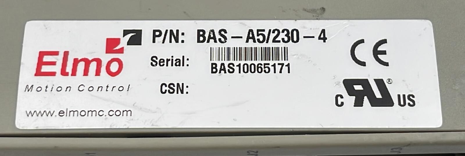 Elmo Motion Control BAS-A5/230-4 Servo Drive **AS-IS**