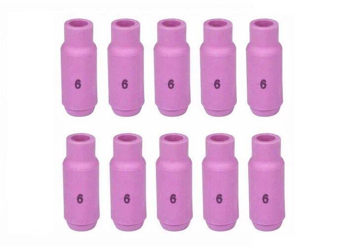 TIG Ceramic Cup 10N48 #6 Welding ALUMINA Nozzle 3/8″ Fits TIG 17, 18, 26 Qty 10