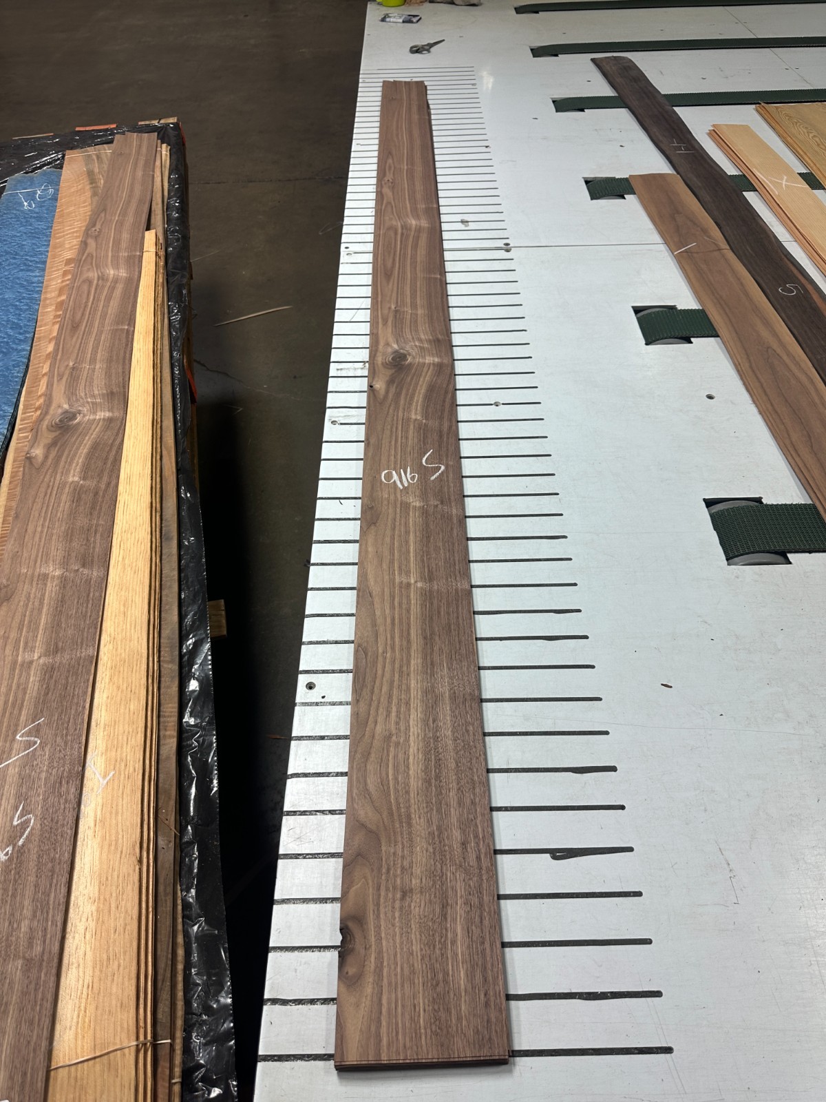 Walnut Raw Wood Veneer 2 sheets 110» x 6» 916S