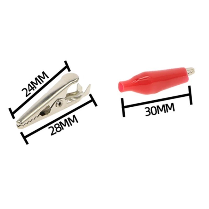 20pcs Black Red Soft Plastic Coated Testing Probe Aligator Clips Crocodile P2001