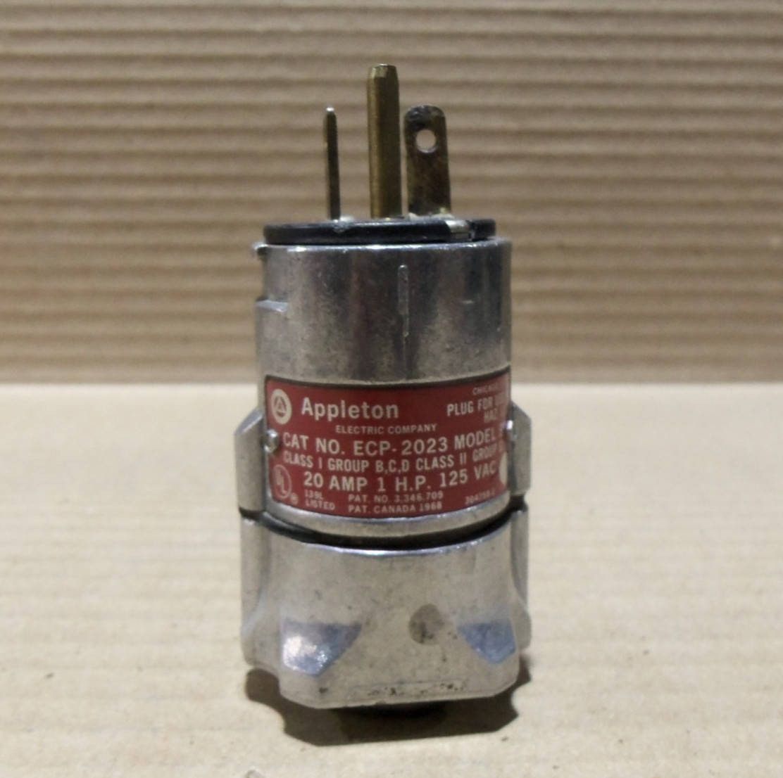 Appleton ECP-2023 Model B Explosion Proof Electrical Plug 20A 1 HP 125Vac