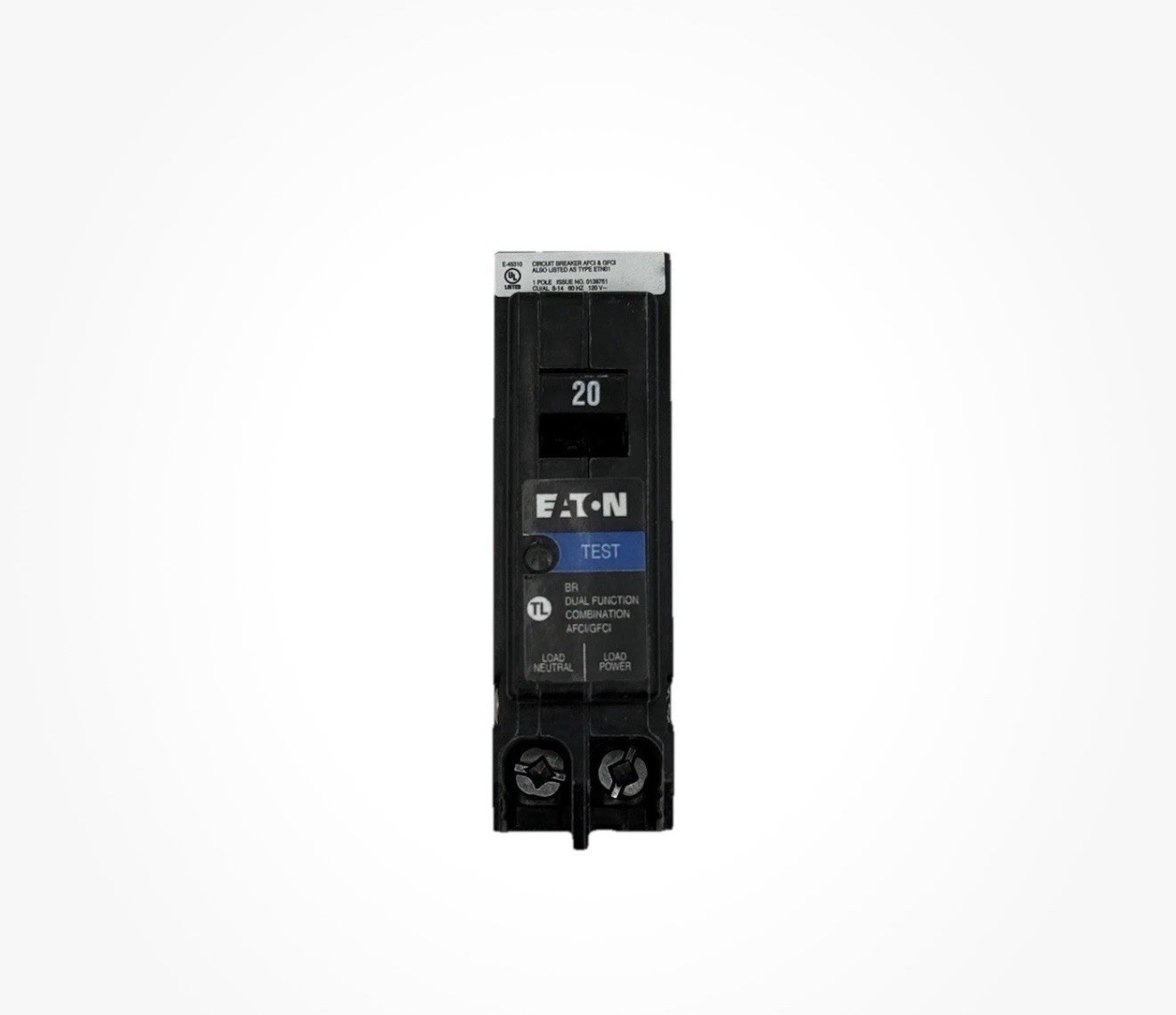 Eaton BRP120DF 20 Amp 1 Pole 120V AFCI/GFCI Dual Purpose Circuit Breaker USED