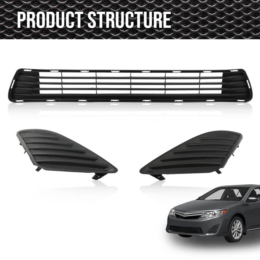 Front Bumper Lower Grille Insert Fog Hole Cover Toyota Camry 2012-2014 L&R Side
