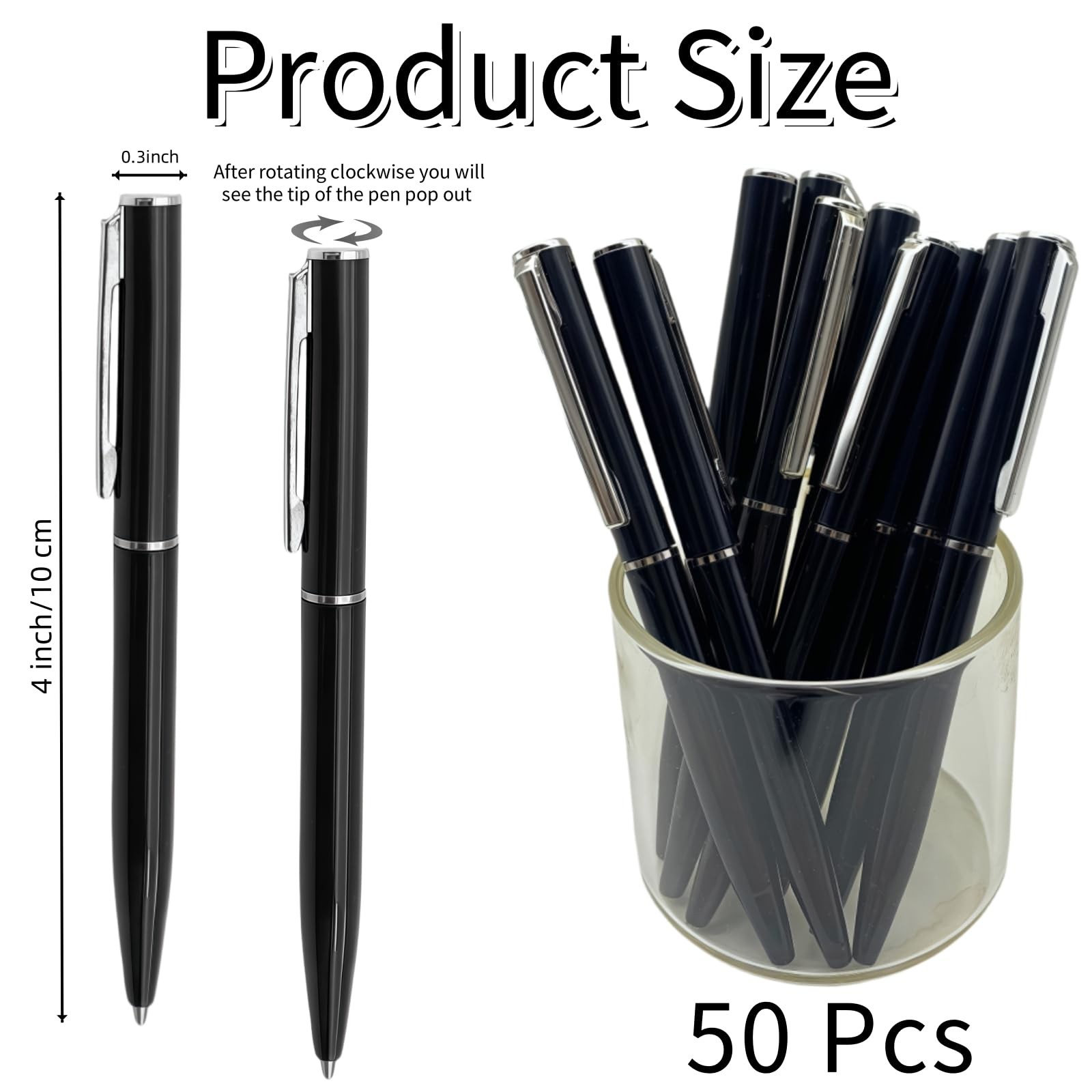 50 Pcs Small Ballpoint Pens, 4 Inch Mini Pens Bulk, for Pocket Notebooks and …