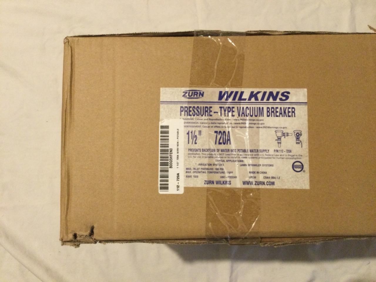 Zurn Wilkins 112-720A 1-1/2″ 720A Pressure Vacuum Breaker Assembly
