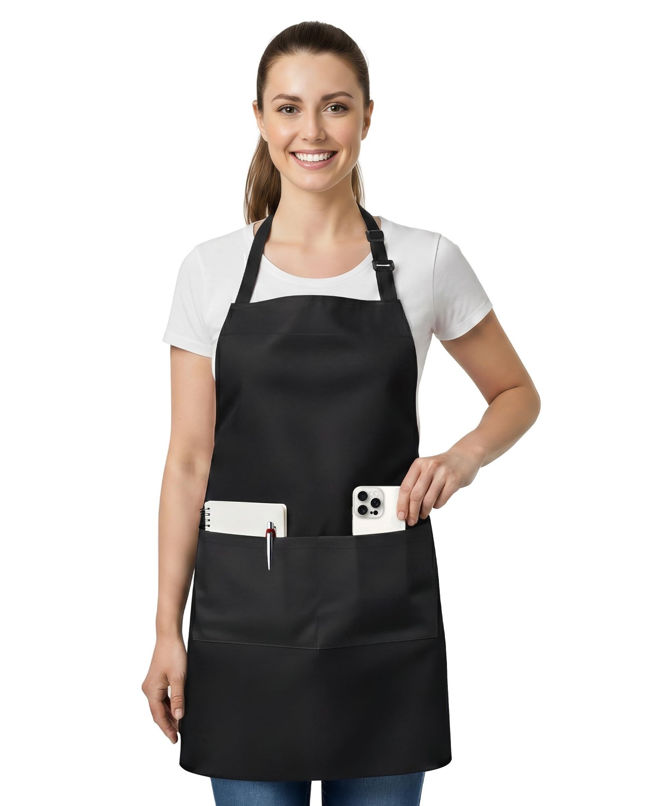 Utopia Kitchen 1 Pack Bib Apron, Adjustable Cooking Apron with 2 Pockets, Wat…