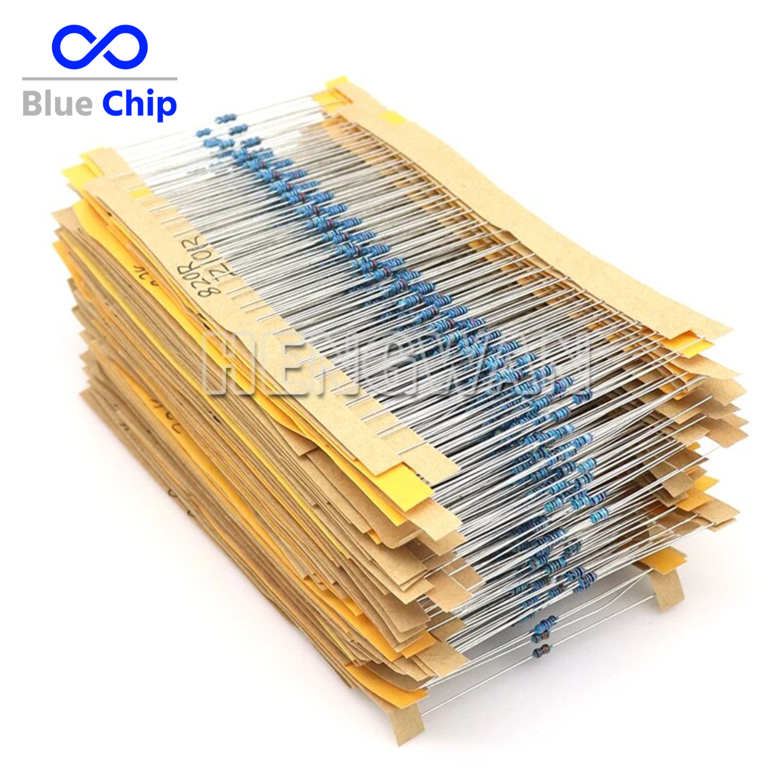 2600/1300/650pcs 1/4W 1/8W 1/2W 1W 2W 1% Metal Film Resistor Kit 130 Values Set