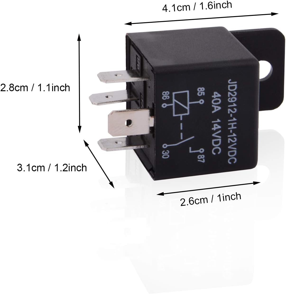 Compact 4-Pin SPST Relay 12V 40A – Ideal for Your Vehicle, 2 Relays Included