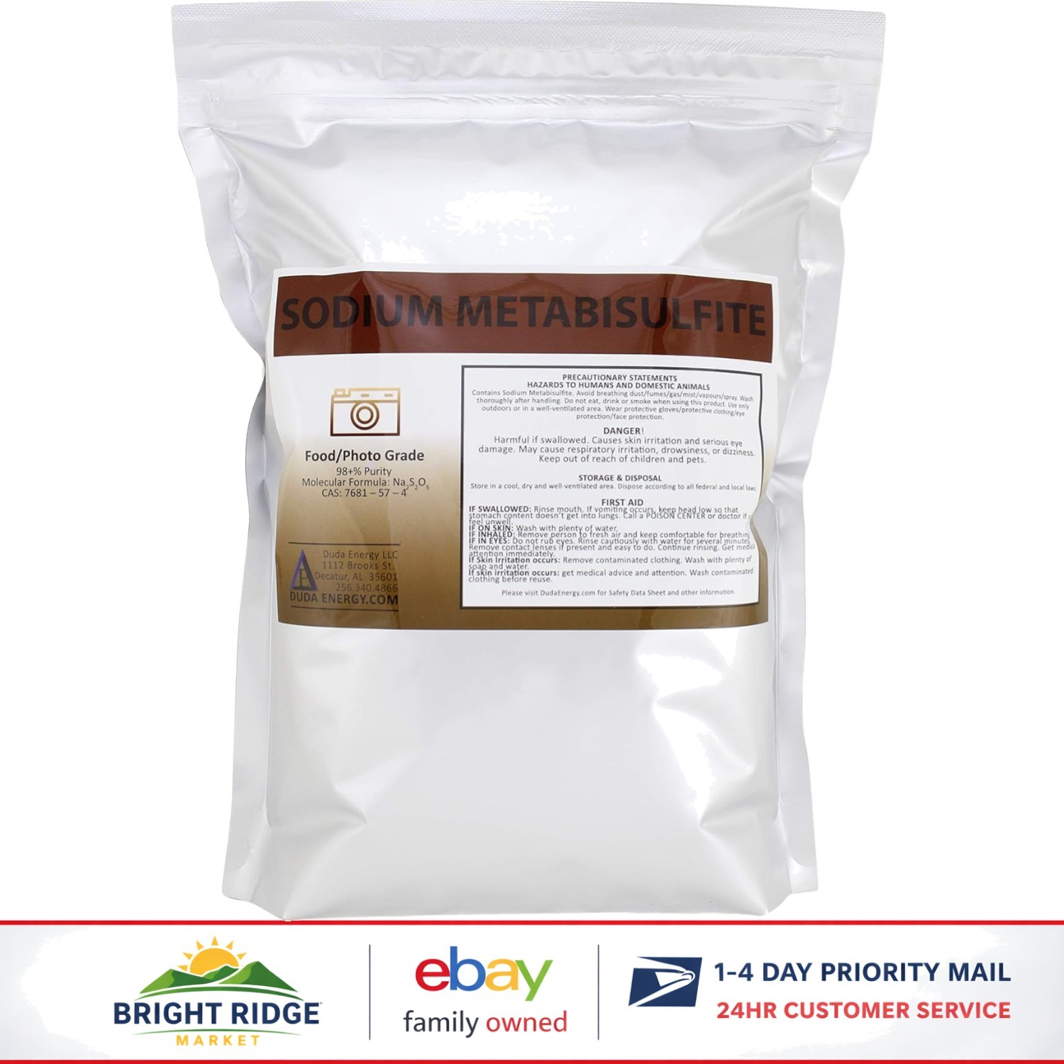Pure Sodium Metabisulfite Granules 98.6% Purity for Brewing and Photography