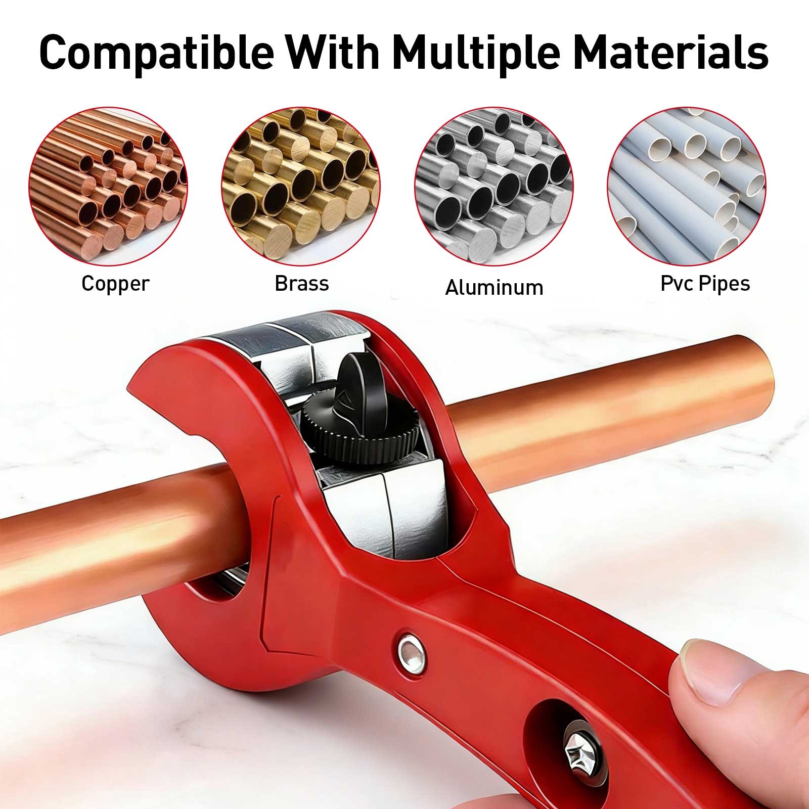 Ratcheting Tubing Pipe Cutter & Deburring Tool for Copper PVC HVAC Auto Repair
