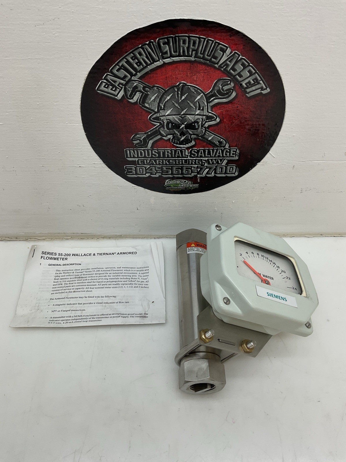 Siemens 1” Stainless 55-200 Wallace Tiernan Flowmeter 5520M02114XUXUX NEW
