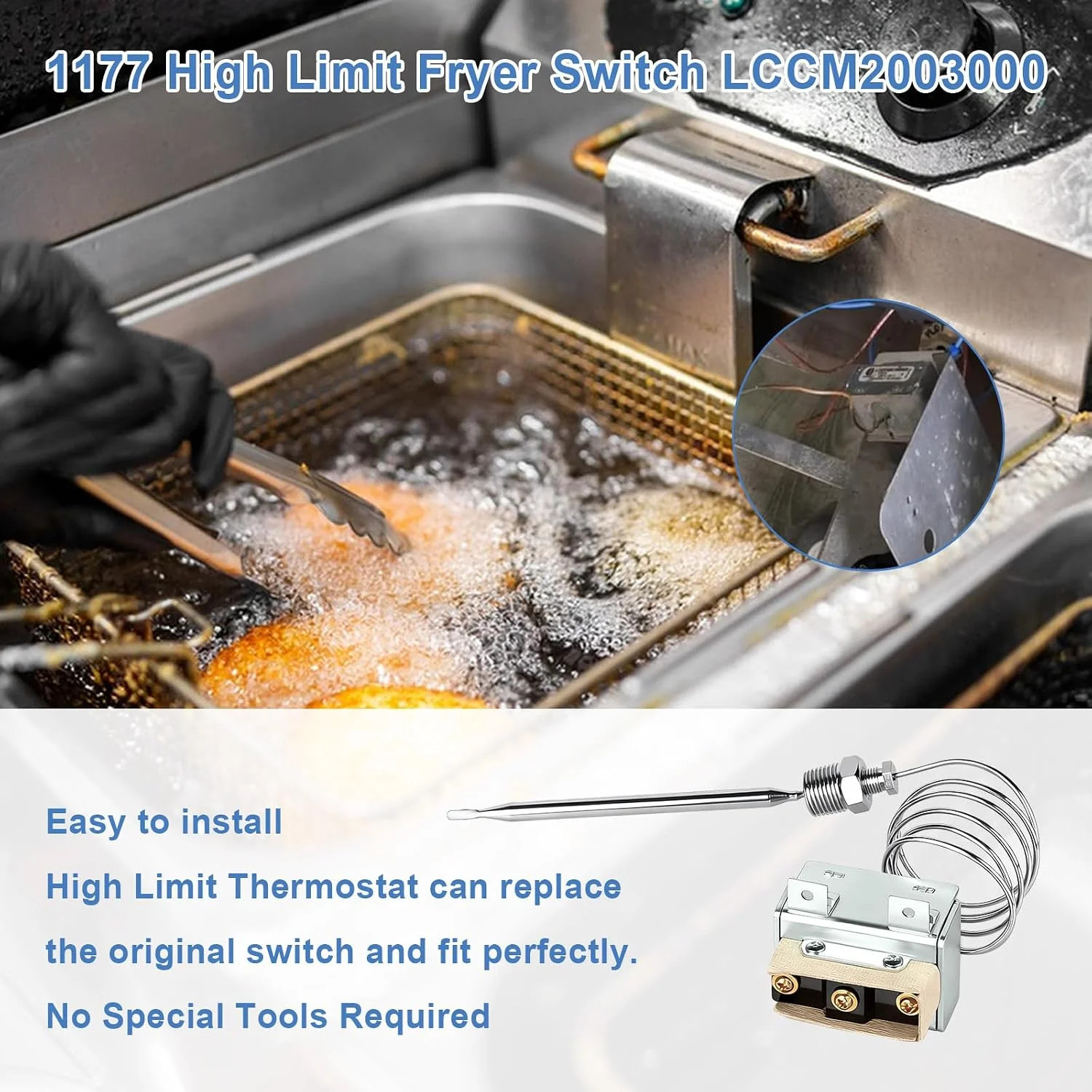 1177 High Limit Thermostat Fryer Switch LCCM200300 Compatible With ATOSA 3010300