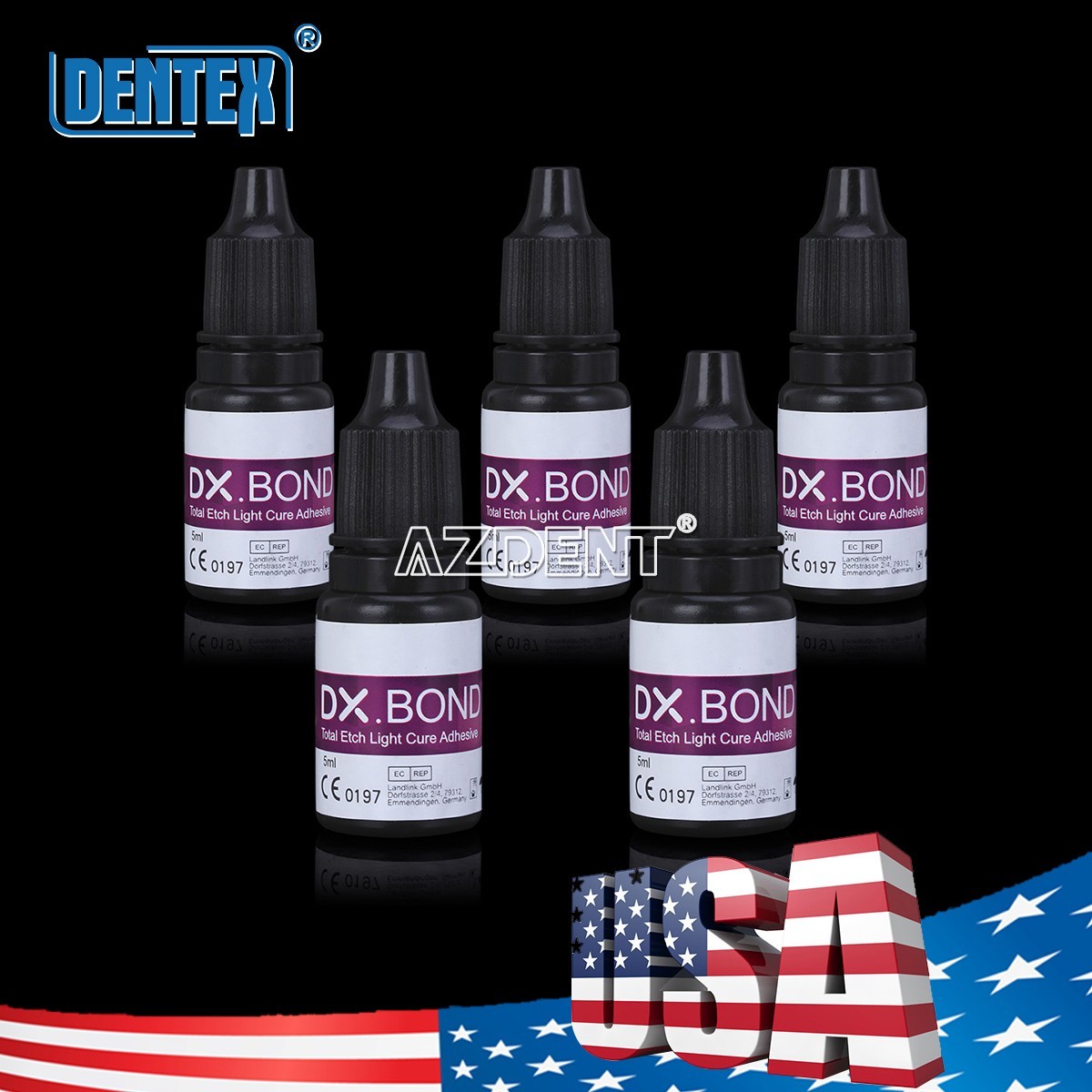 10X DENTEX Dental Light Cure Dentin Enamel Bonding Resin Adhesive ONE STEP 5 ML