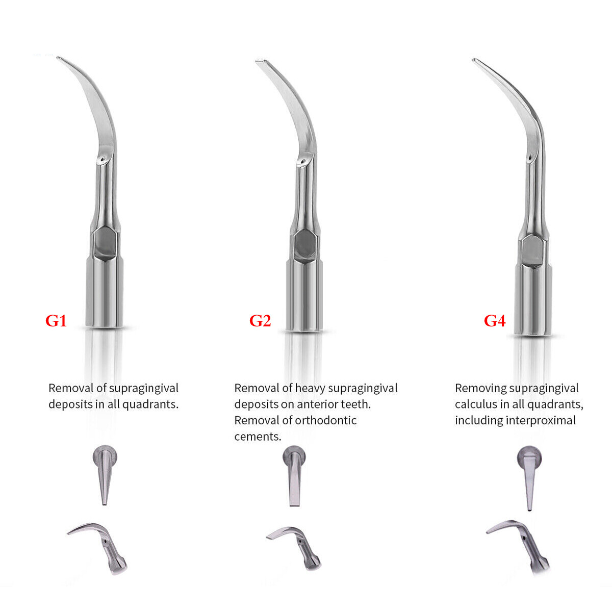 Dental Ultrasonic Air Scaler Handpiece 4 Hole +Scaling Perio Tips G1,G2,G4 SA
