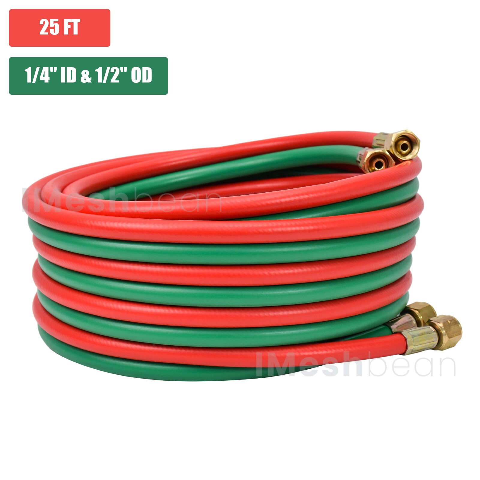 25FT Oxygen Acetylene Hose 1/4 Inch Twin Welding Hose Cutting Torch Hoses US