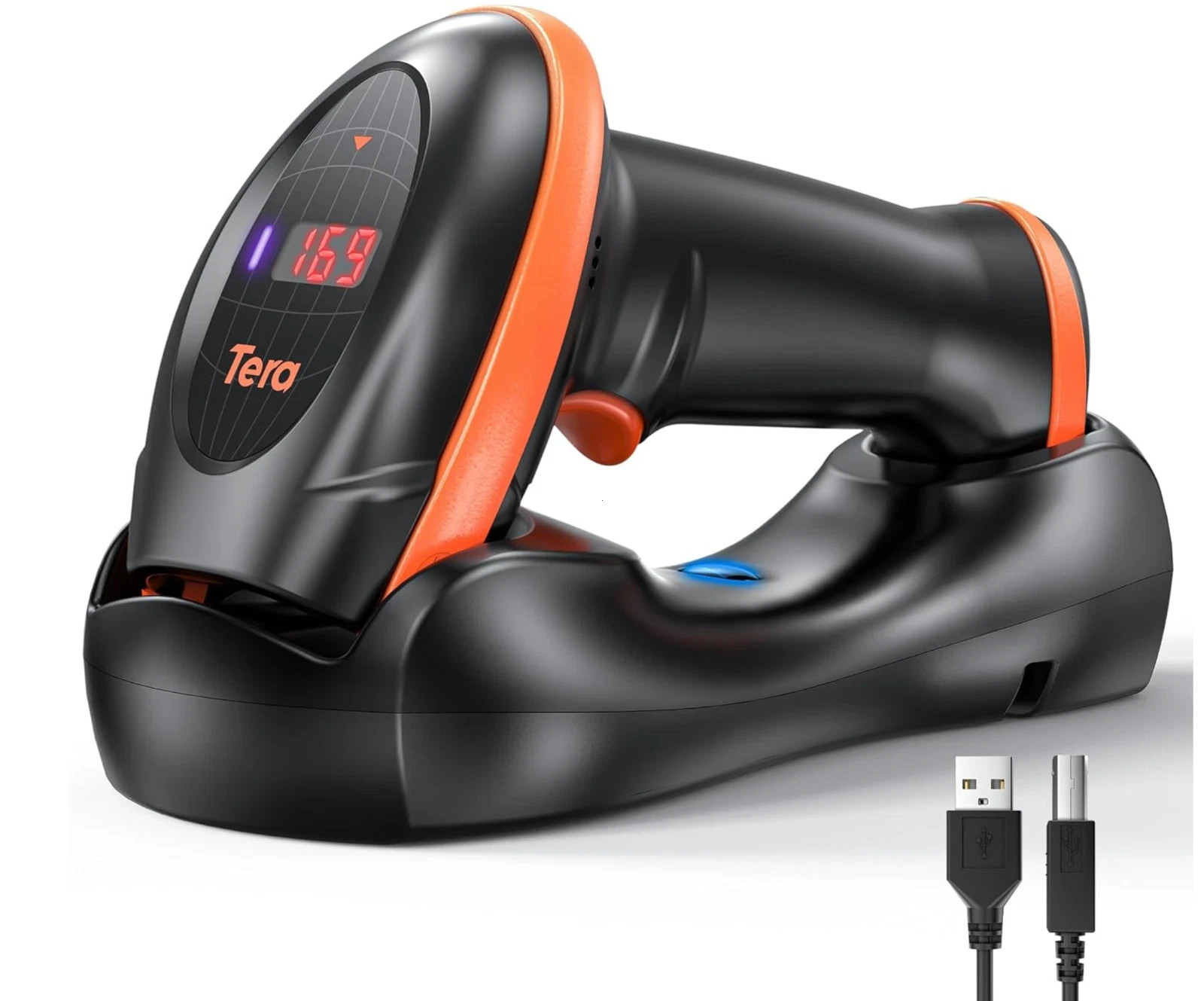 Tera Pro Series Wireless 1D 2D QR Barcode Scanner with Cradle Display HW0008