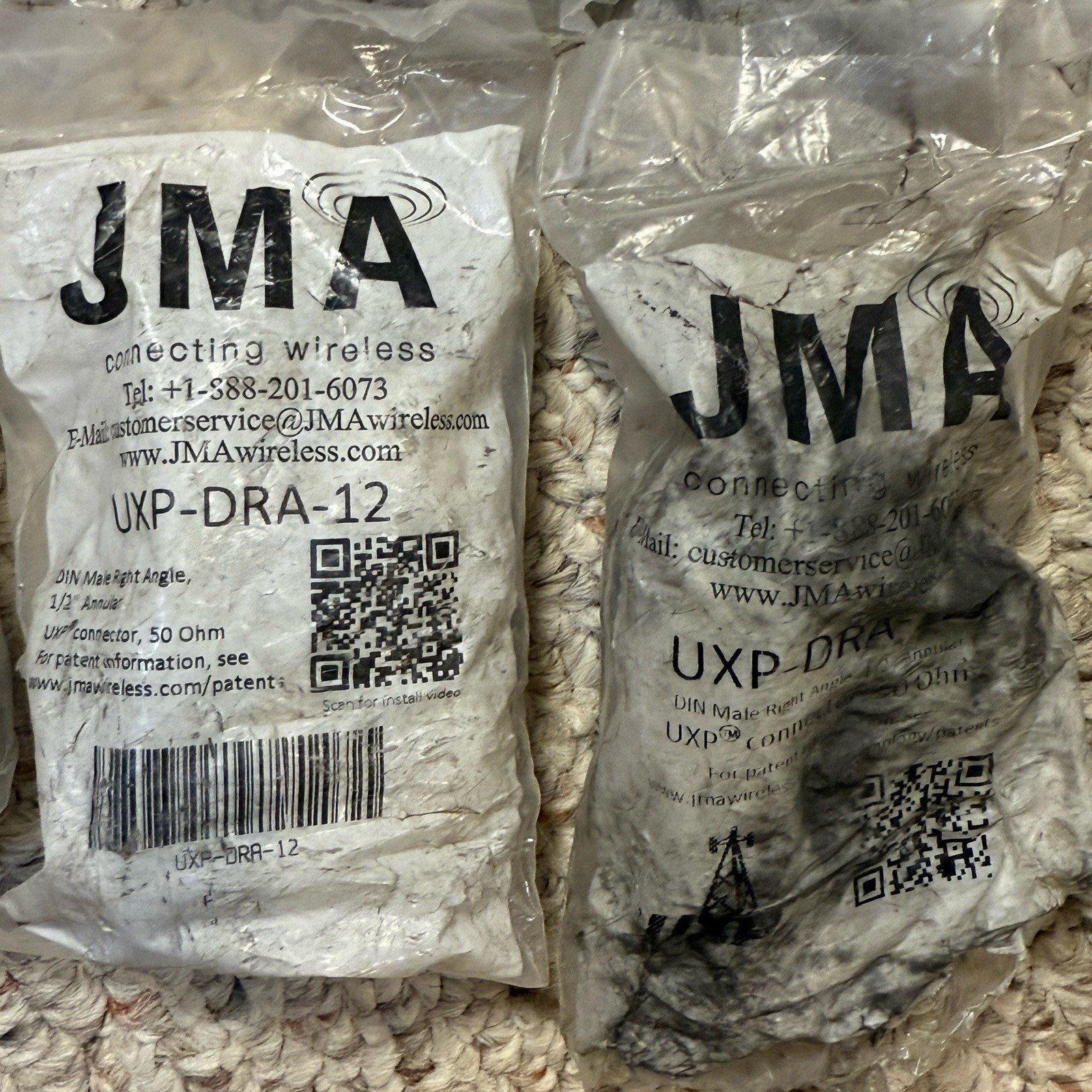 JMA UXP-DRA-12 7-16 DIN Male Right Angle Connector for 1/2″ Annular (Lot of 42)