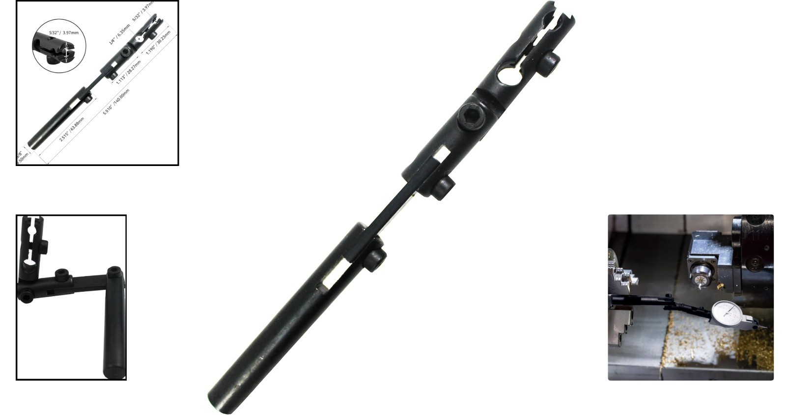 Versatile 3-Joint Dial Indicator Holder for Accurate Measurements – 5.5″ Long
