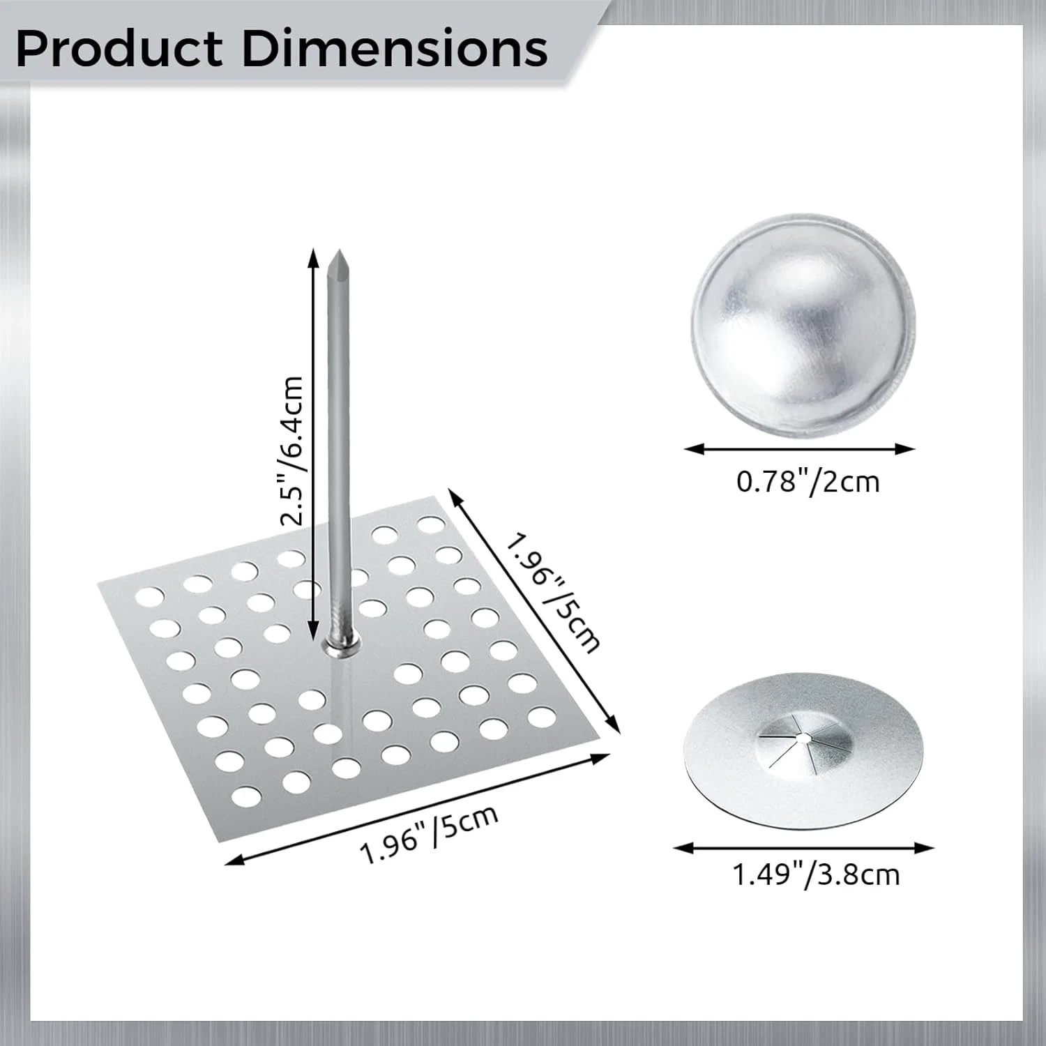 300 Pcs Insulation Pins with Washers & Dome Caps, Wall & Ceiling Fasteners