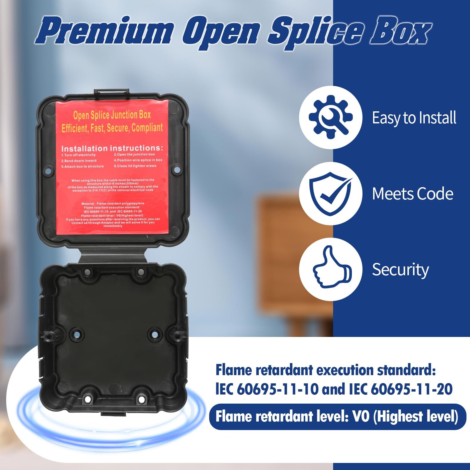 Open Splice Junction Box 6 Pack One-Piece Junction Box Splice Box. Repair Ope…