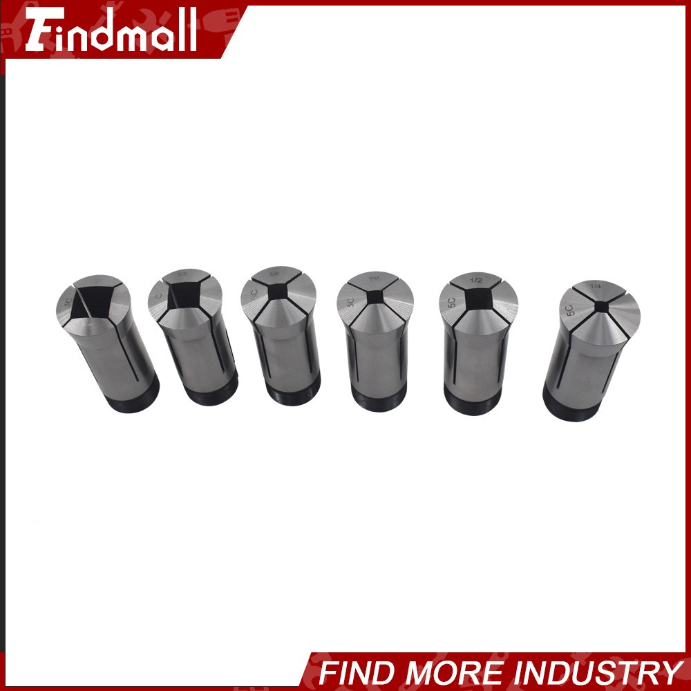 Findmall 5C Square Collet 6 PC Set 1/4″,5/16″,3/8″,1/2″,5/8″,3/4″