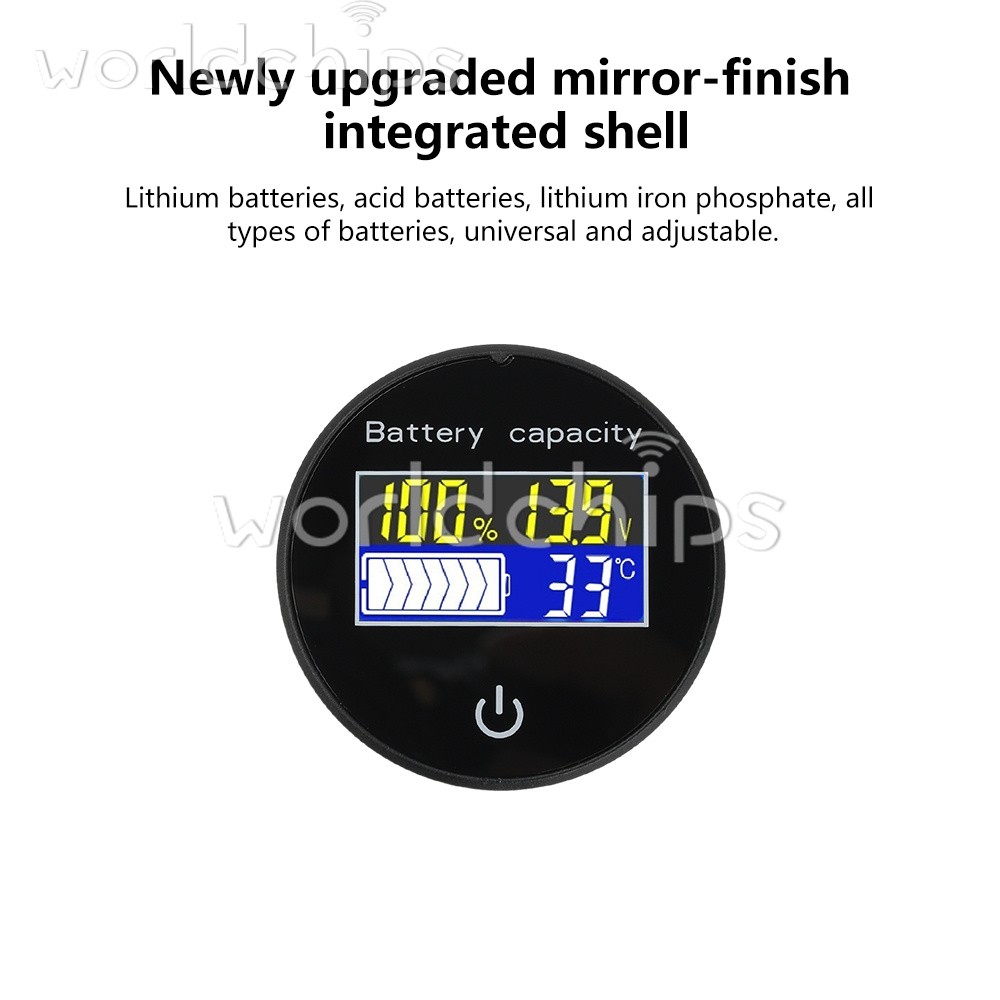 LCD Digital Battery Level Indicator Voltage Power Percentage Temperature Display