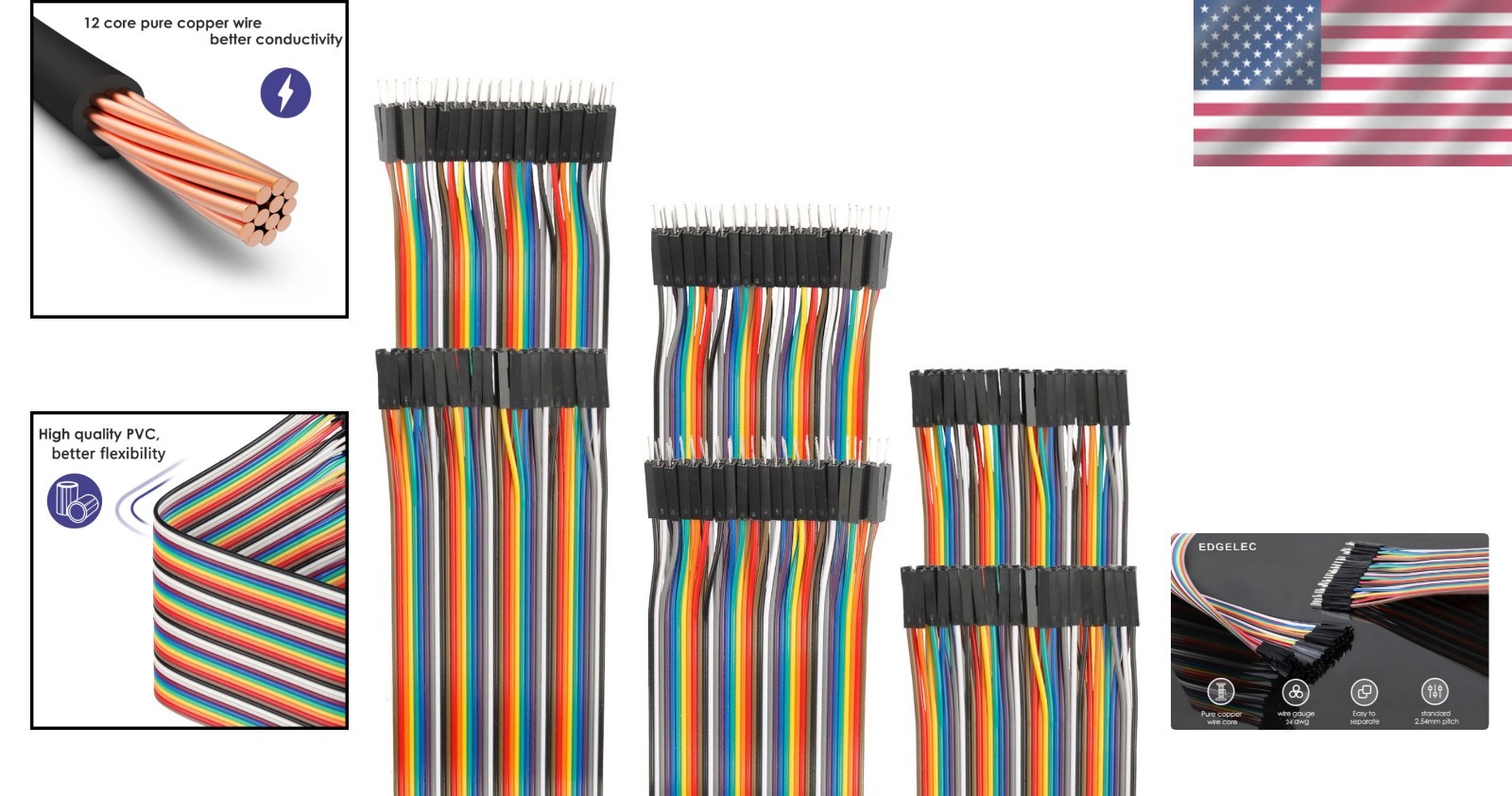 120pcs Breadboard Jumper Wires Assorted Kit 10cm 15cm 20cm 30cm 40cm 50cm 100cm