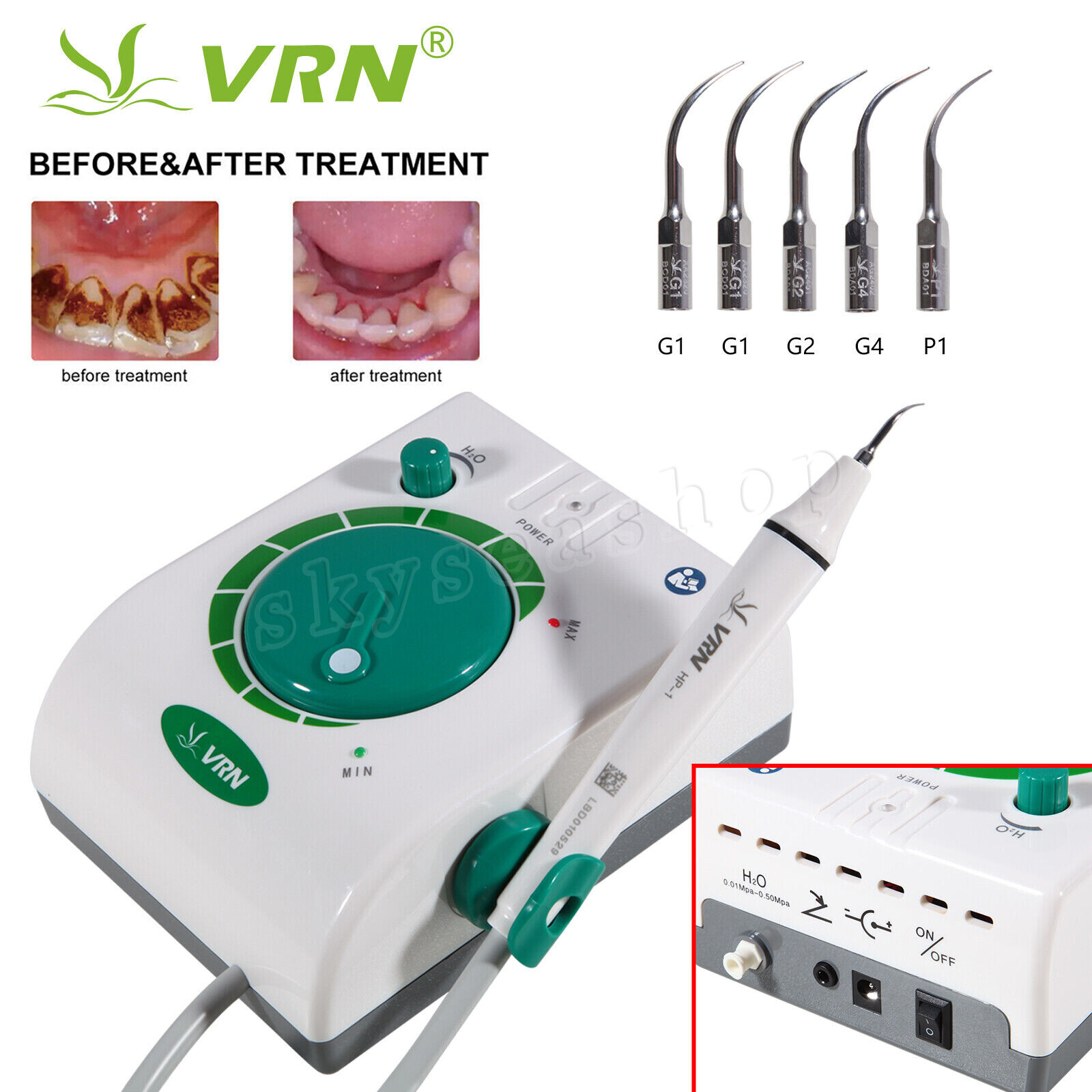 USA Dental Ultrasonic Piezo Scaler Handpiece 5 Tips Fit EMS Cavitron Woodpecker