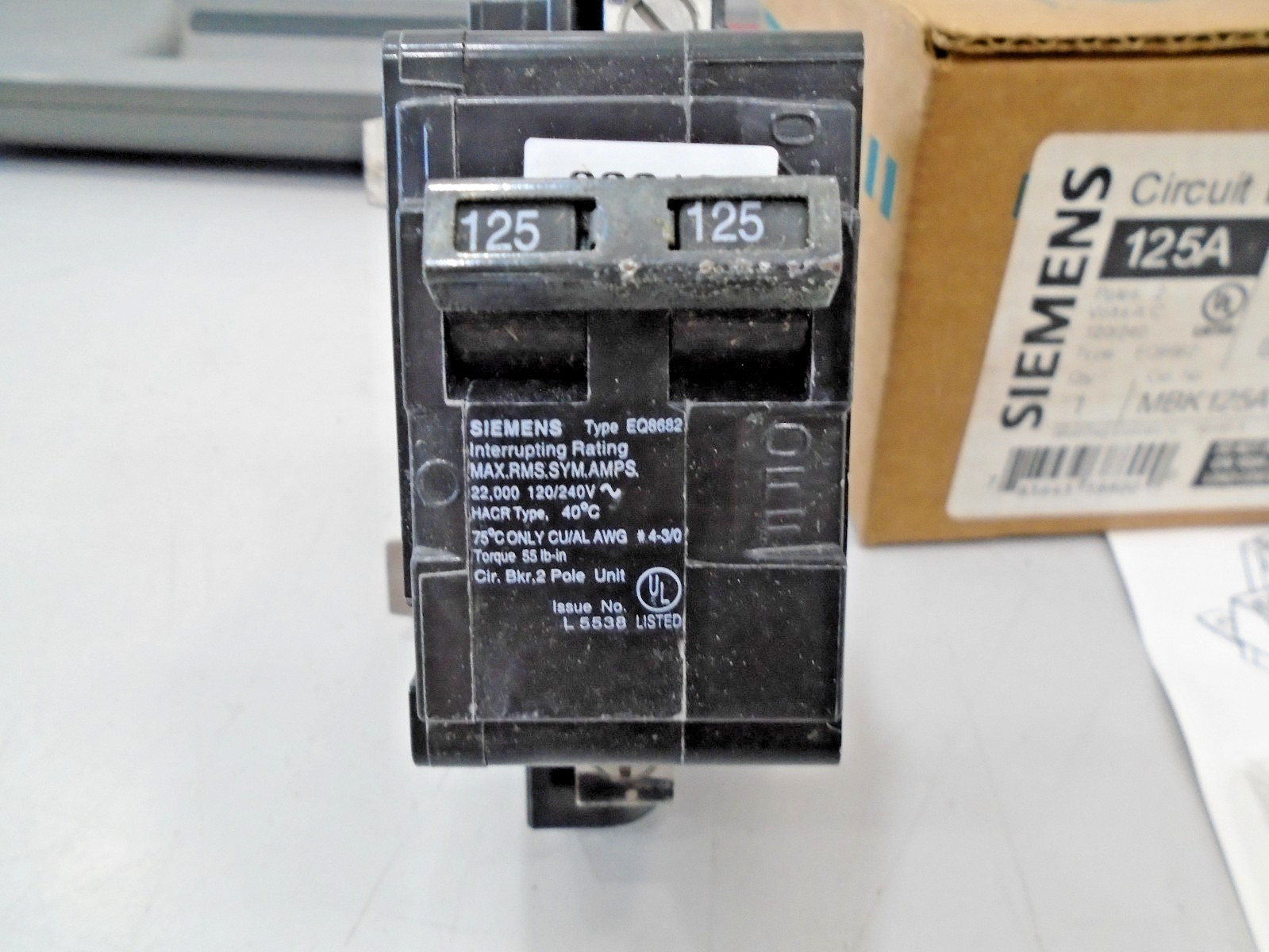 NEW Siemens MBK125A Circuit Breaker 125 Amp 2 pole 120/240 Volt AC
