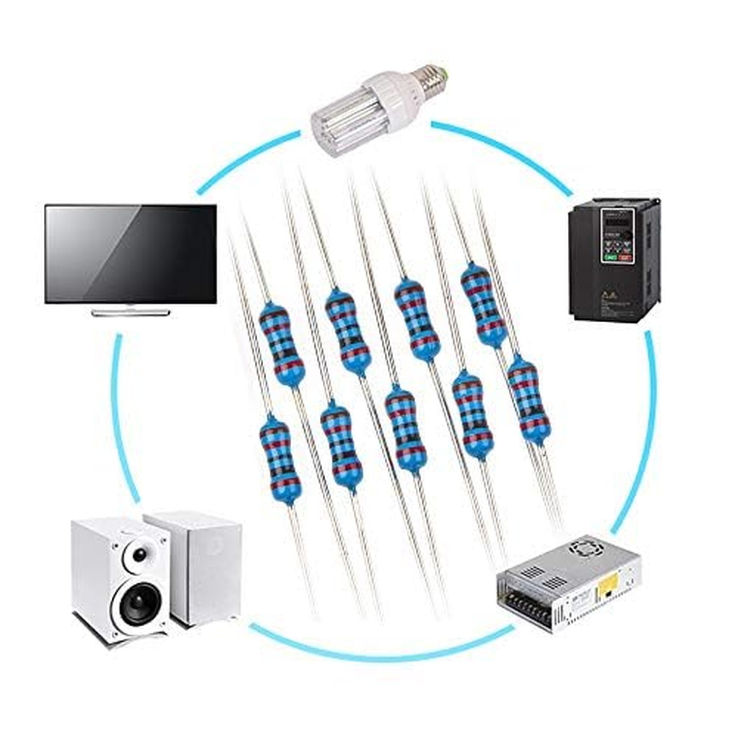 130 Values Resistor Kit 1/4W,1M-3M Ohm RoHS Compliant,Resistor Assortment Kit…