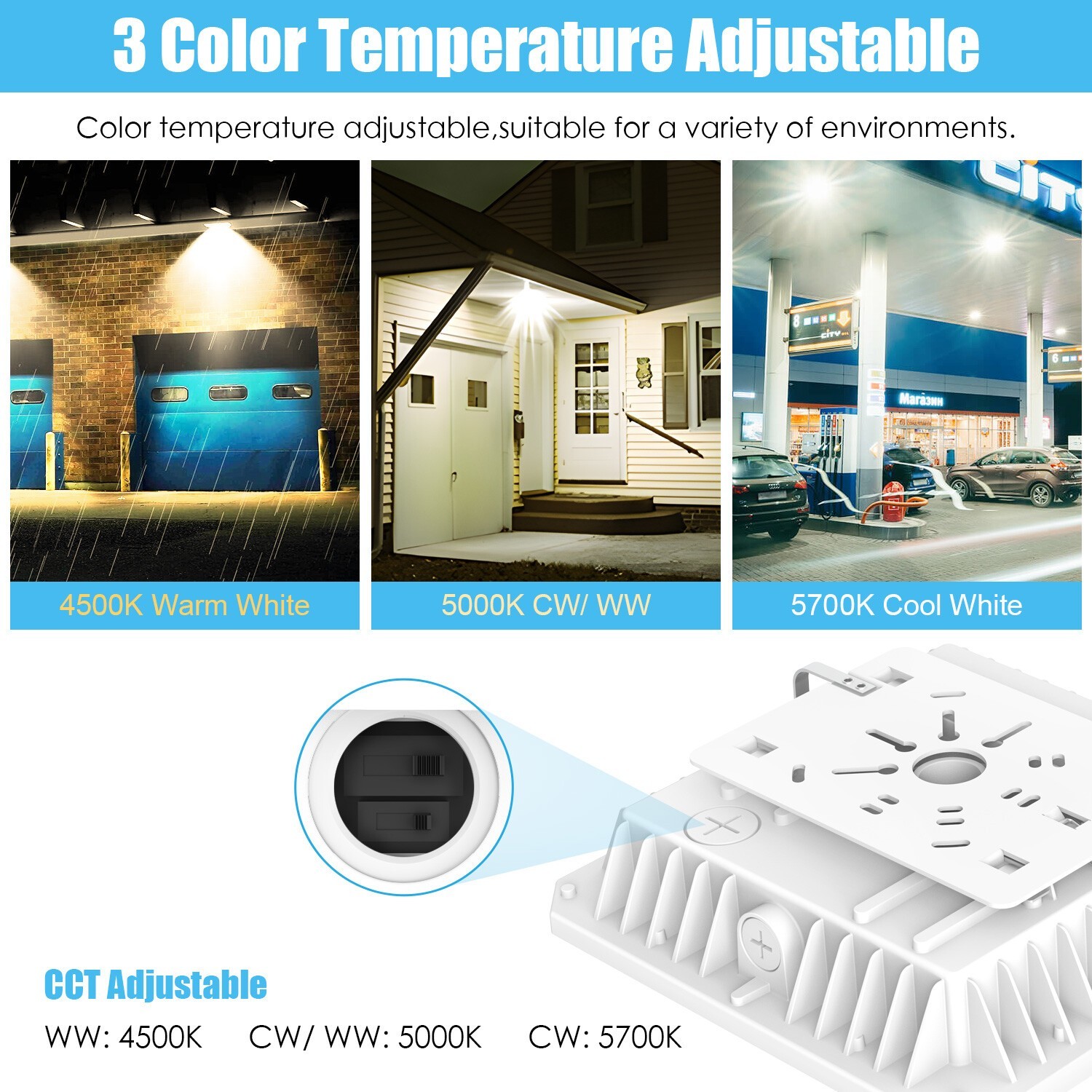 4PACK- IP65 Waterproof Led Canopy Light 100W Outdoor Parking Garage Area Lights