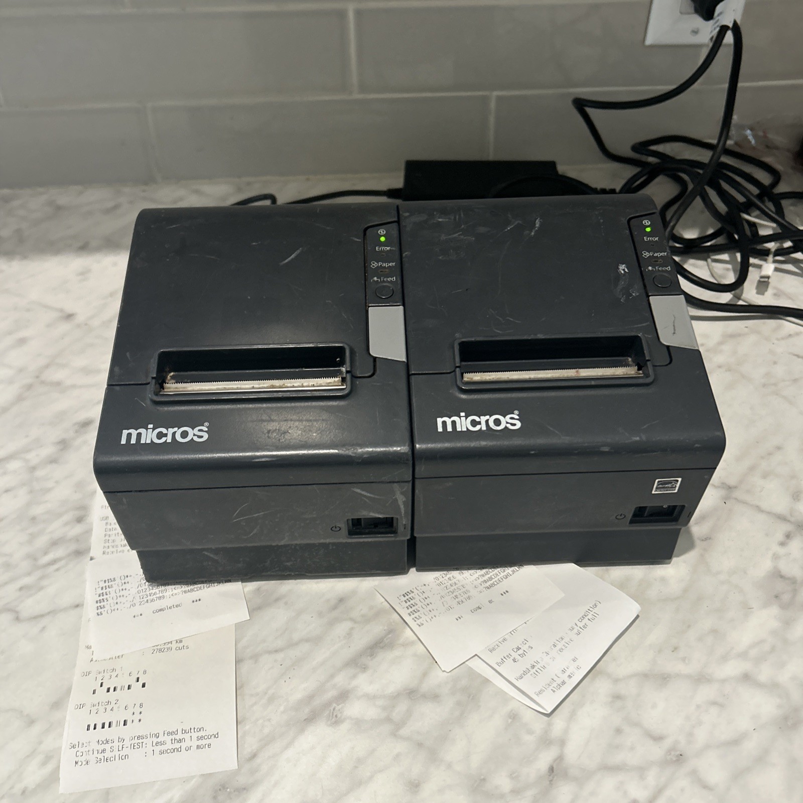 Lot Of 2: Micros Epson M244A TM-T88IV Thermal POS Receipt Printer Tested!