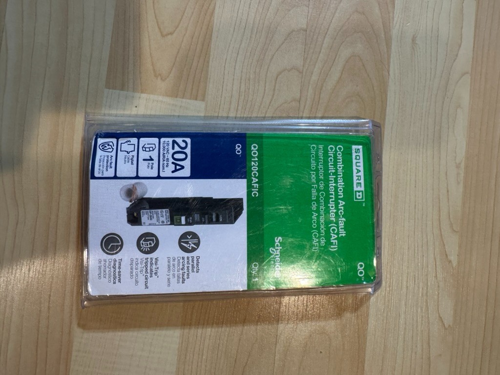 Square D QO120CAFIC 20A 1 Pole Mini Circuit Breaker – Black