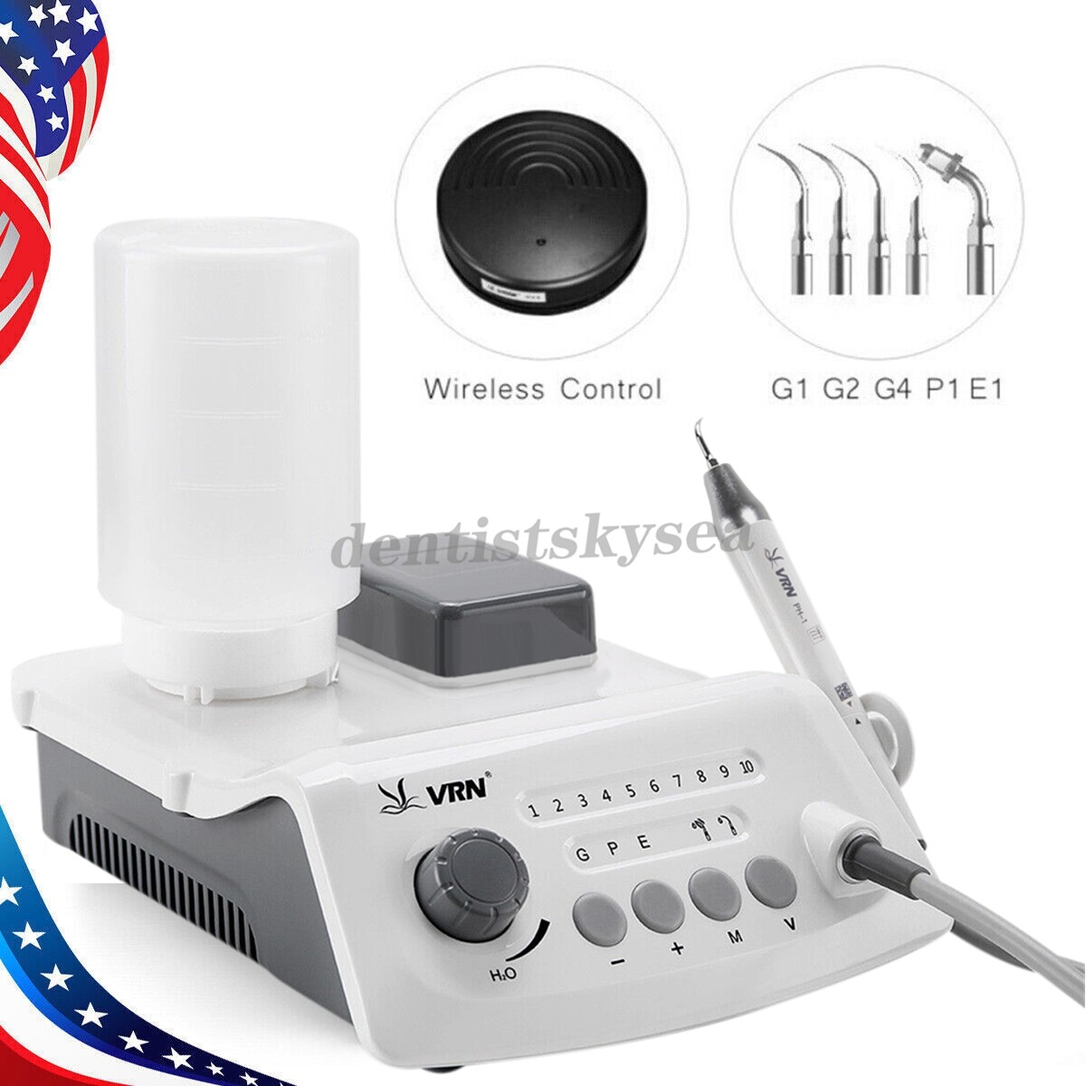 US Cavitron Dental Ultrasonic Scaler fit EMS + LED Handpiece+Tips+Bottle SK-A8