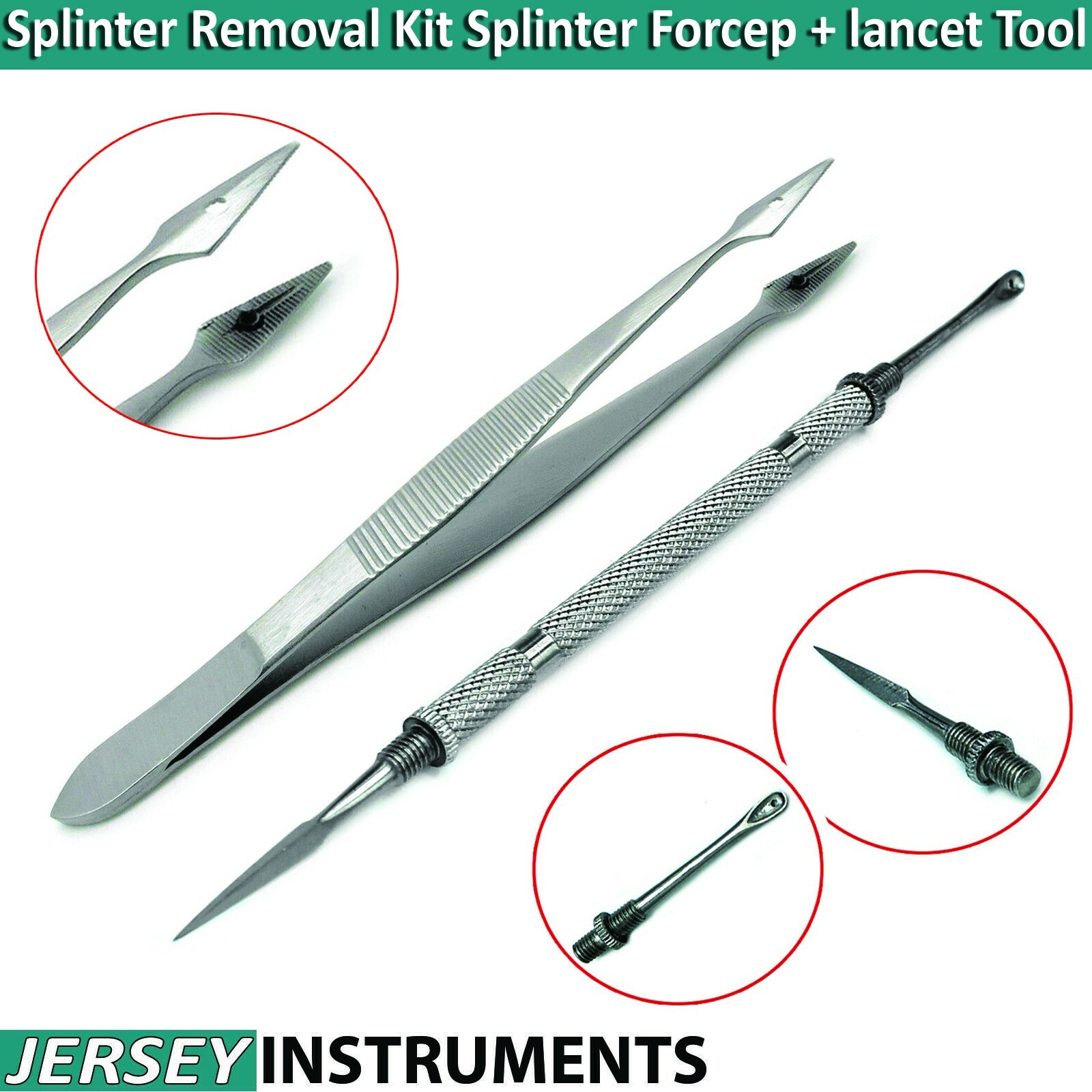 Splinter Removal Kit Splinter Forceps Lancet Veterinary Surgical Instrument New