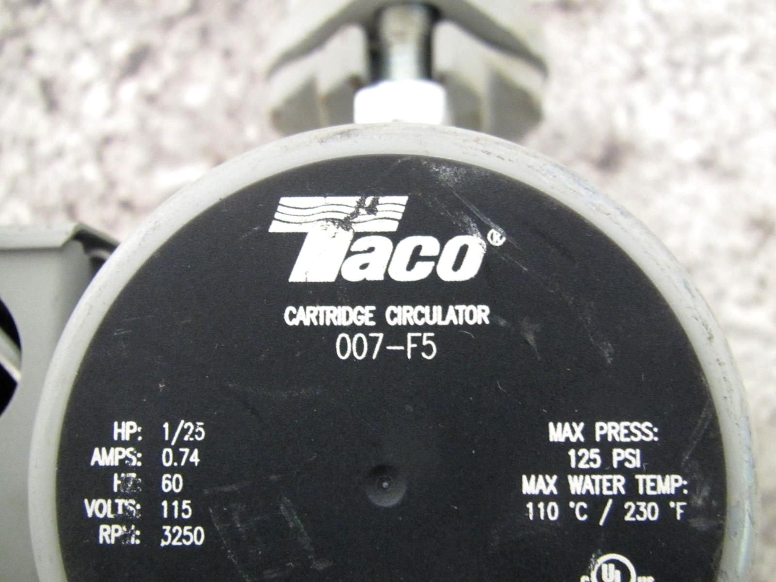 Taco 007-F5 1/25HP 115V Cast Iron Cartridge Circulator Pump Used Free Shipping