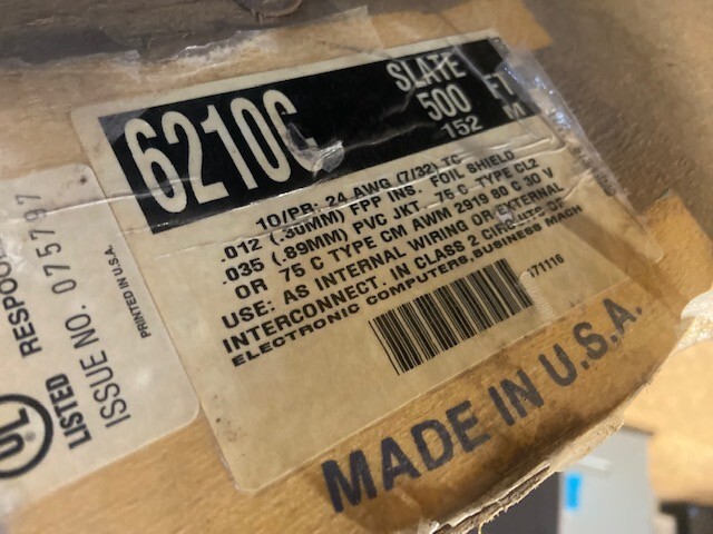 Alpha 6210C Cable 24 awg Stranded 10 Pair Shielded – $3 Per Foot