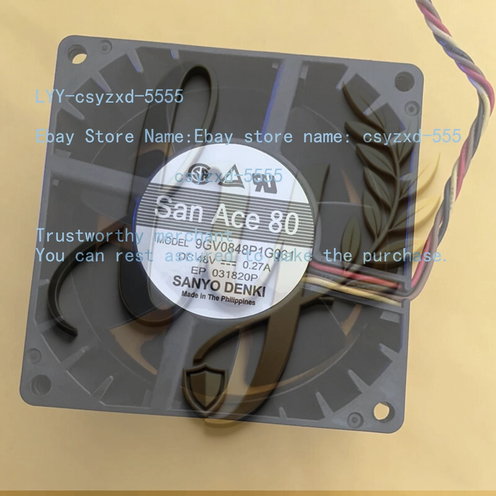 Sanyo 9GV0848P1G031 48V 0.27A 8CM 8038 4-wire PWM temperature control fan