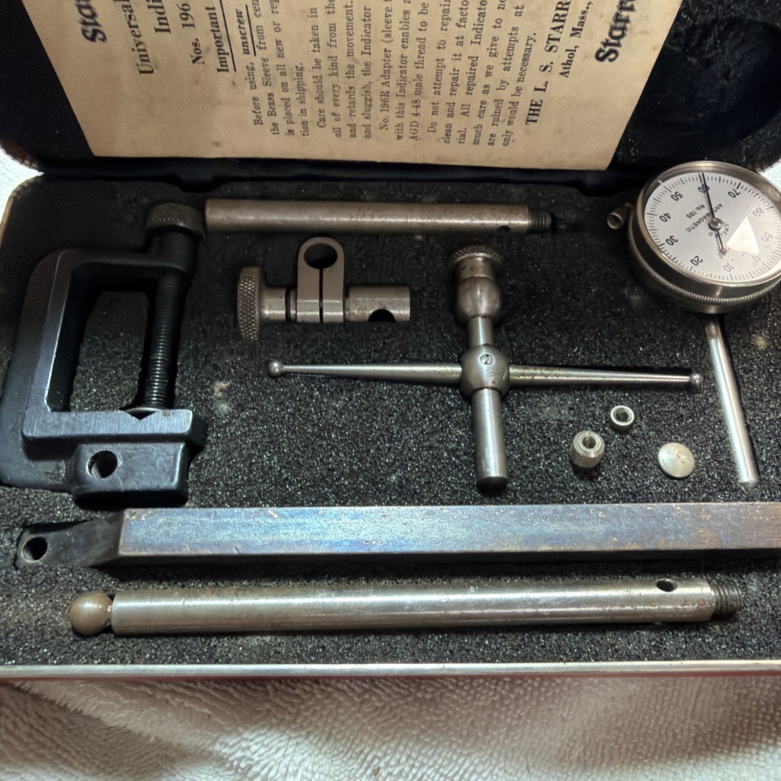 Starrett 196A Dial Indicator With Case & Original Box