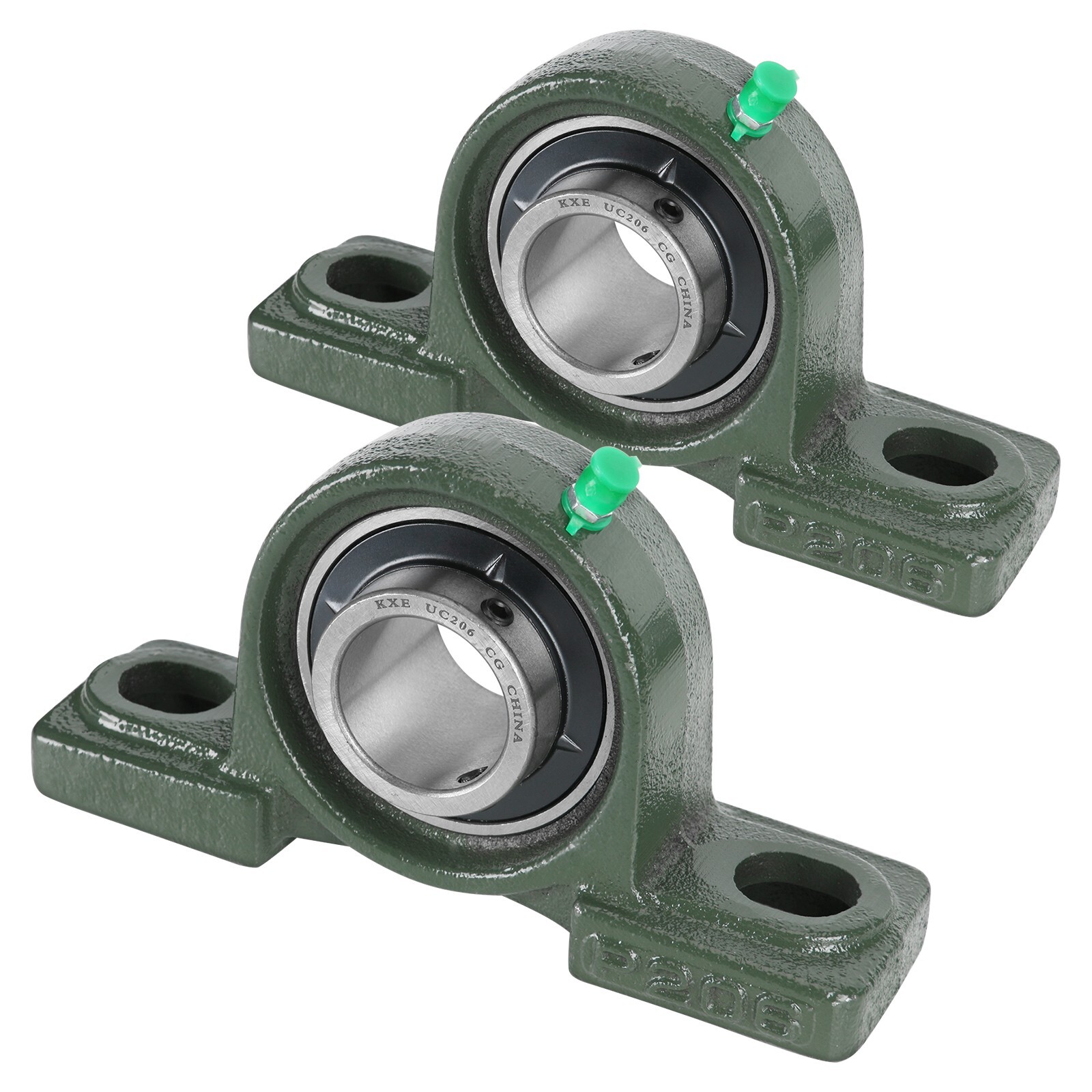 2x UCP206 30mm Bore Pillow Block Bearing Unit with Solid Base Cast Iron Housing