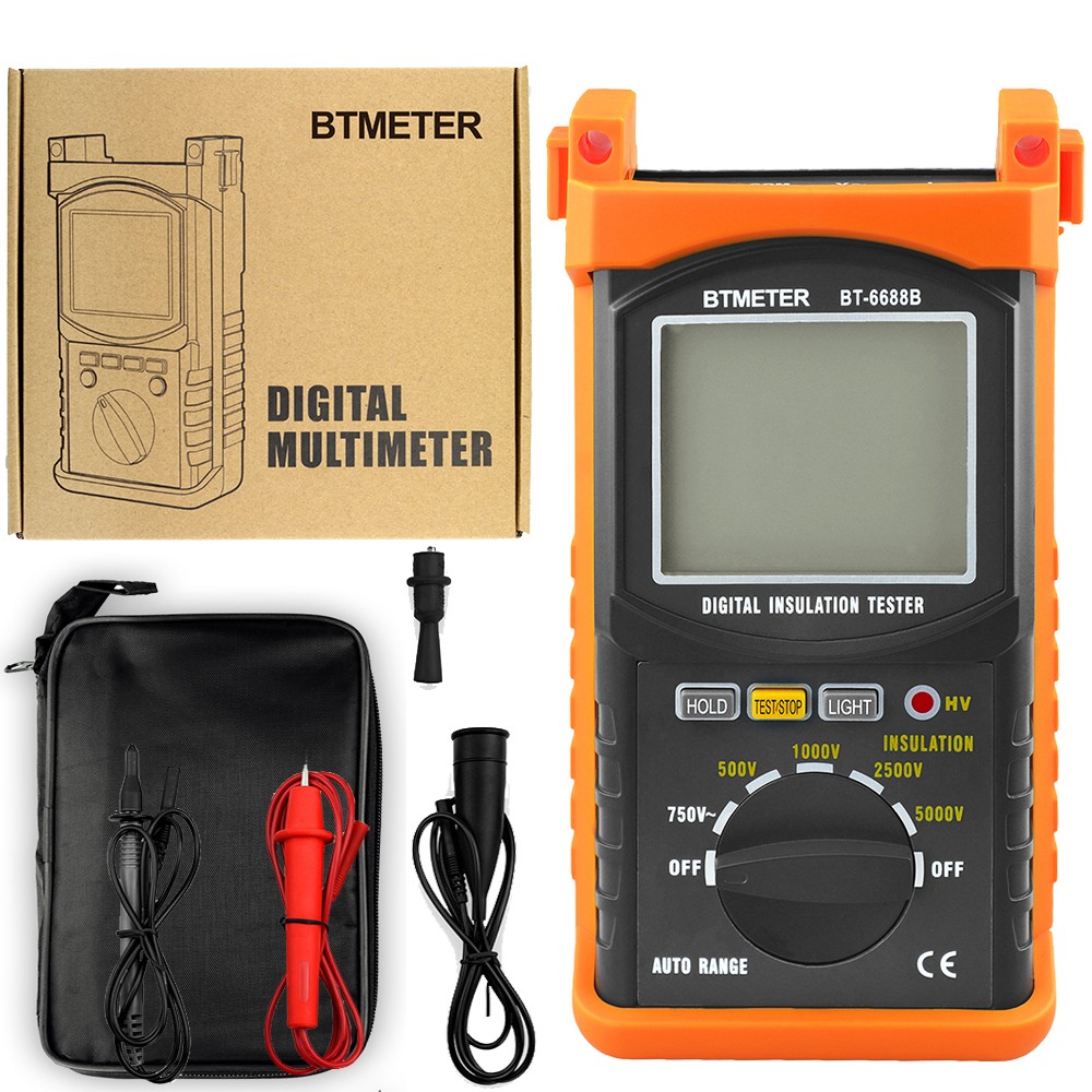 Megohmmeter 200GΩ 5000V 750V AC Auto-Range 1999C Megger Insulation Resistance